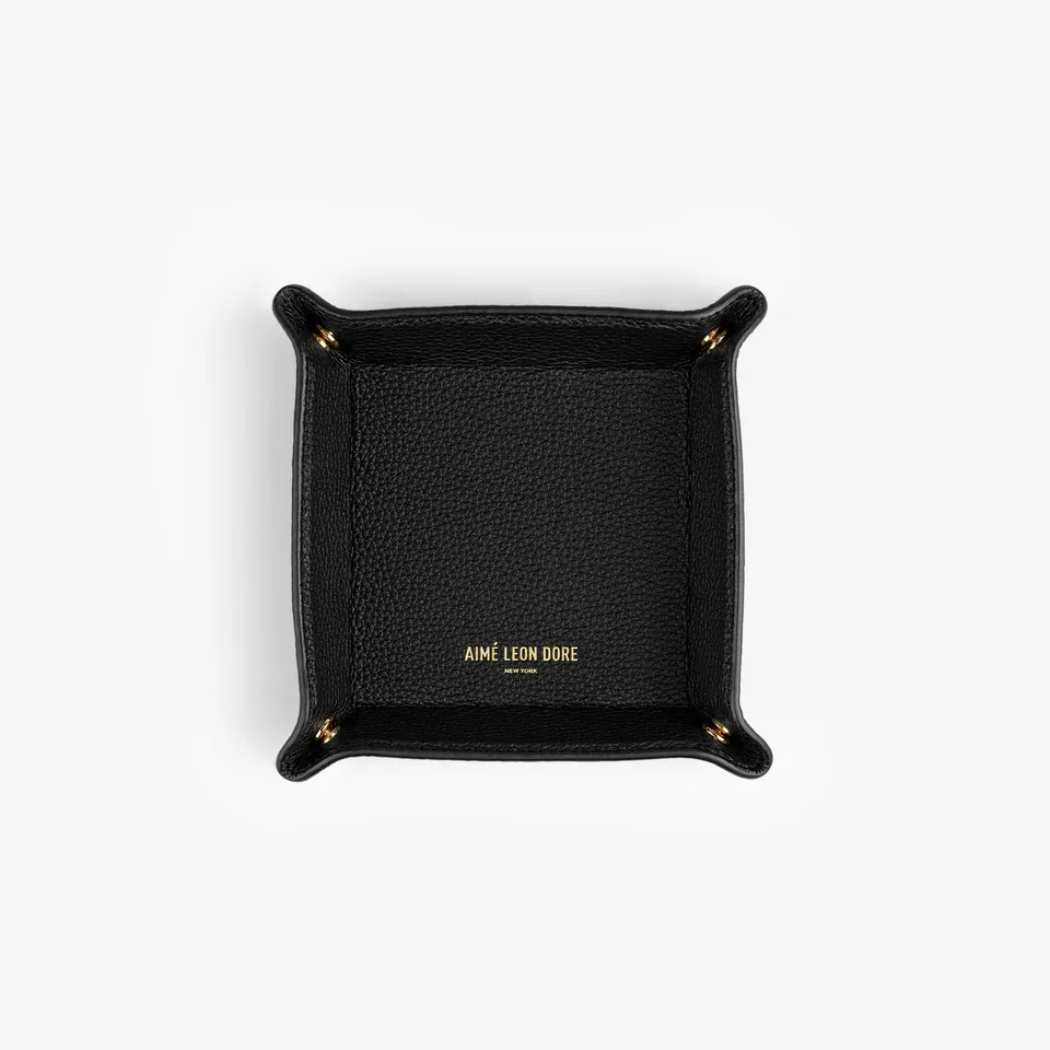 aim-leon-dore-leather-catchall-leder-ablage-schwarz-genarbt image 1