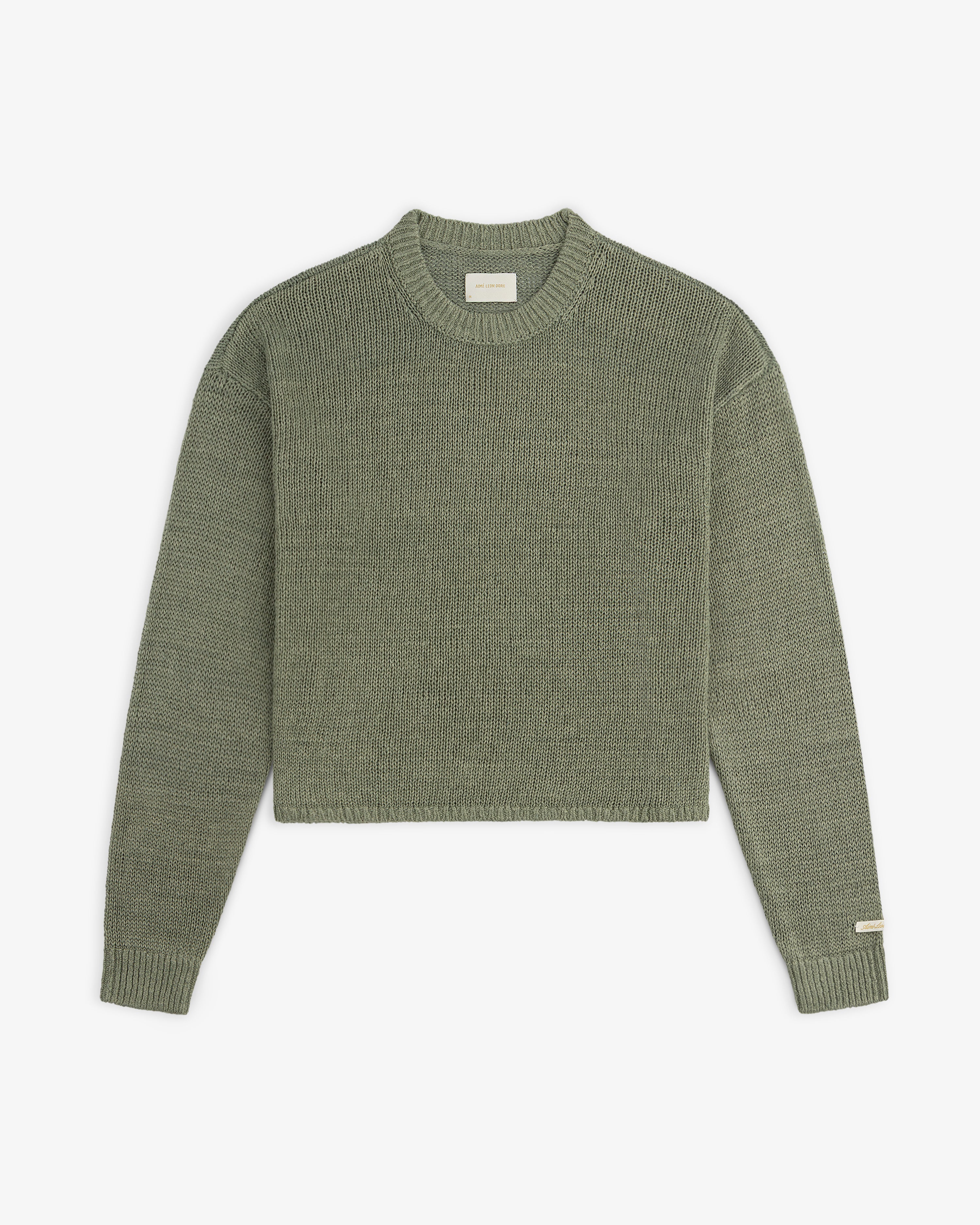 aim-leon-dore-linen-knit-crewneck-sweater-gr-n image 2