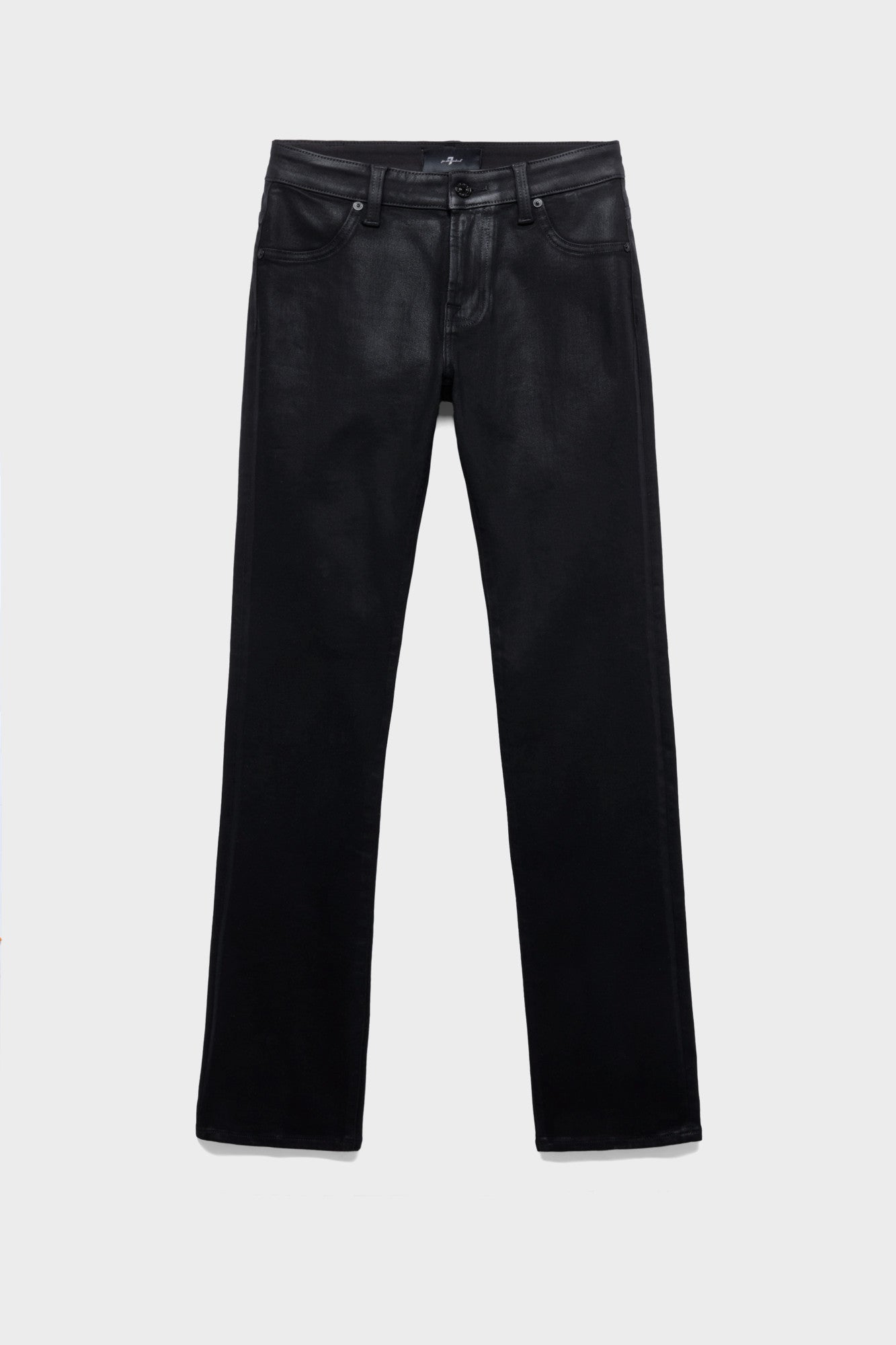 7-for-all-mankind-the-slim-coated-denim-black-damen-leder-look-jeans image 1