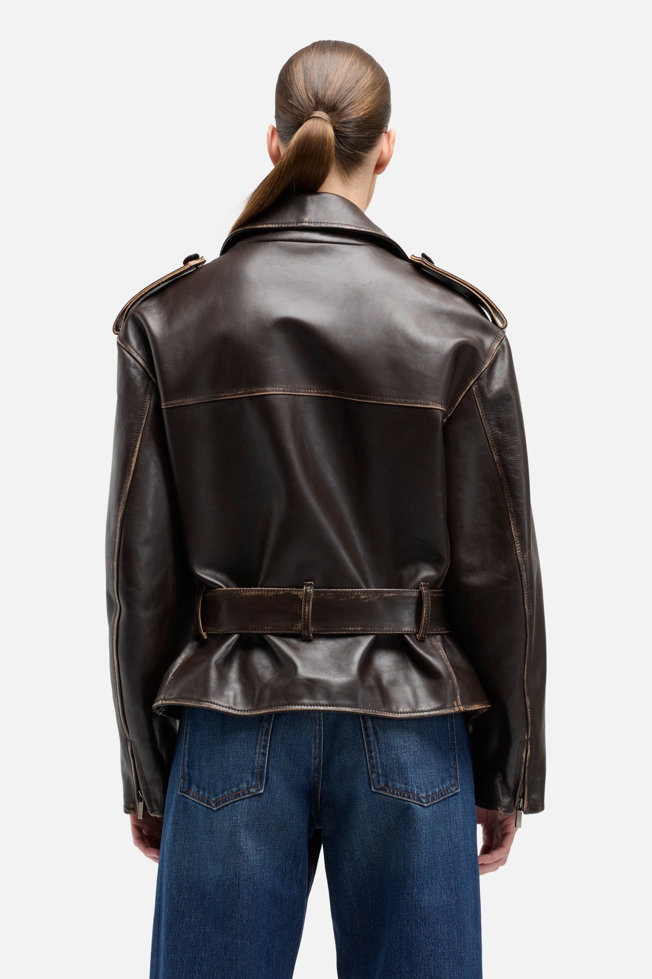 7-for-all-mankind-bikerjacke-aus-leder-in-vintage-brown image 5