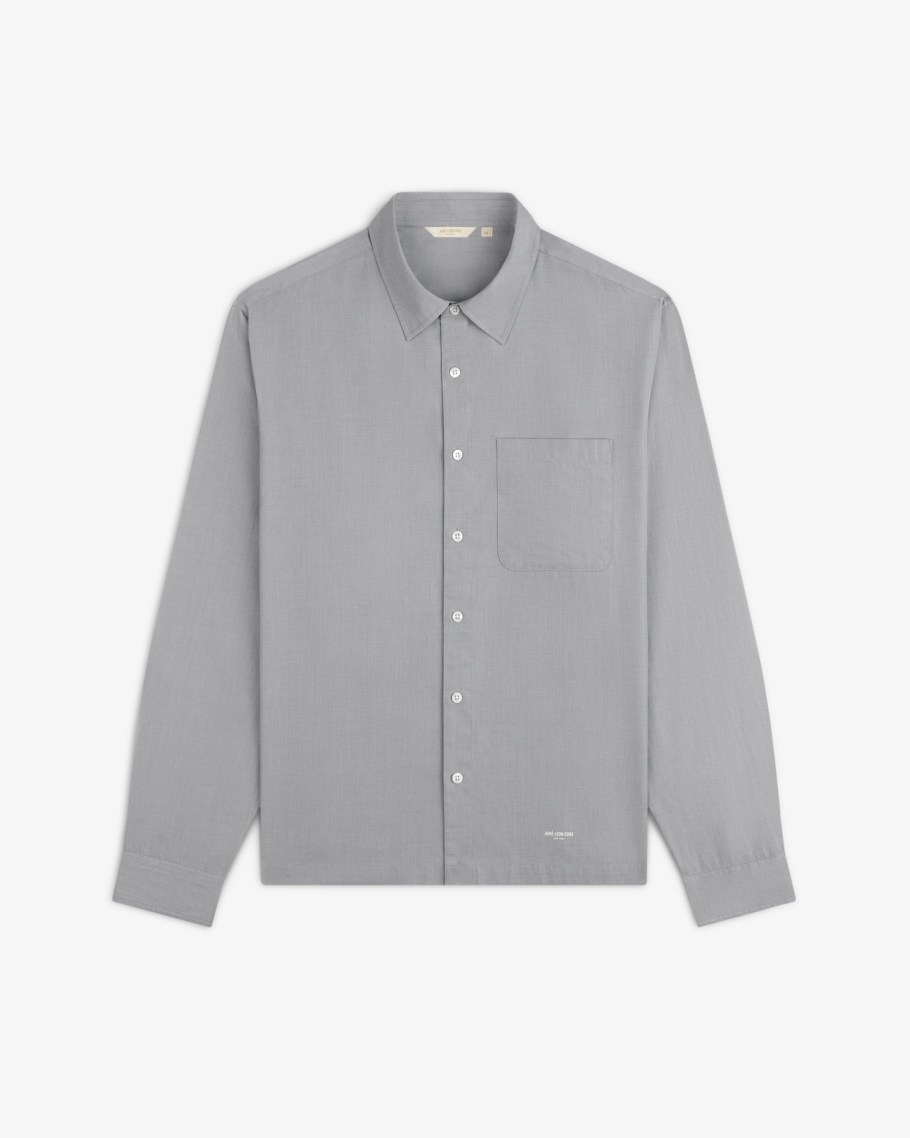 aim-leon-dore-poplin-casual-shirt-grau-regular-fit image 2