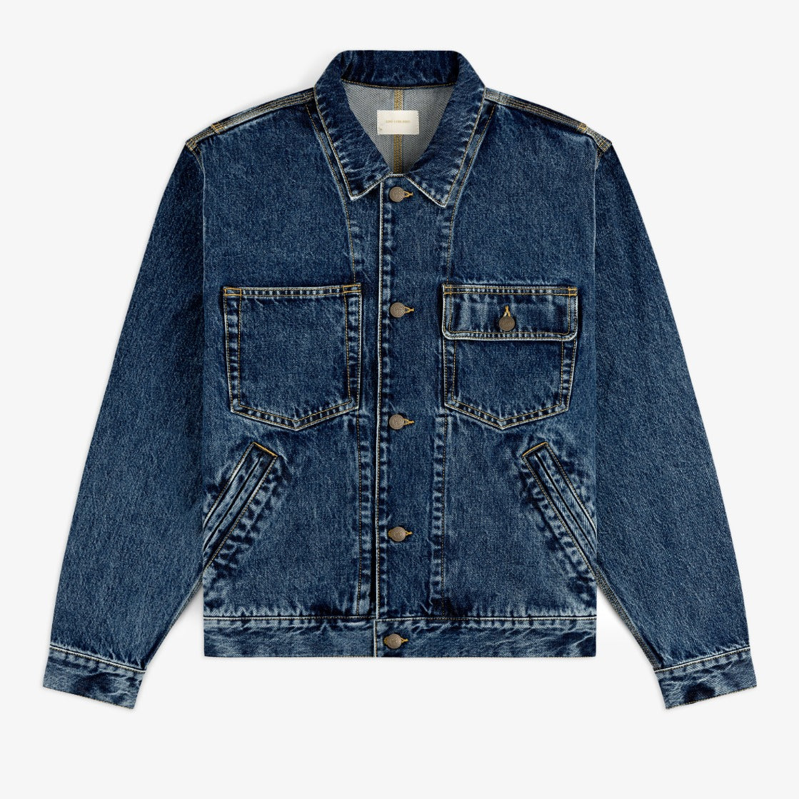 aim-leon-dore-denim-trucker-jacket-blau-italienischer-denim image 1
