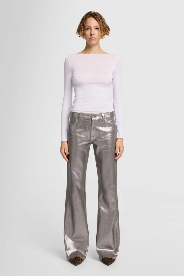 7-for-all-mankind-spencer-flare-champagne-damen-coated-jeans image 1