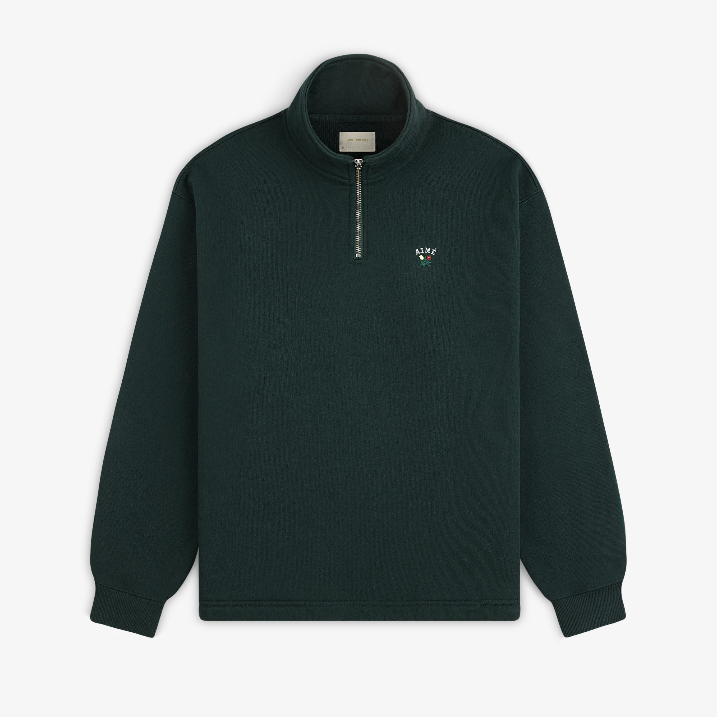 aim-leon-dore-crest-quarter-zip-pullover-cropped-gr-n image 1