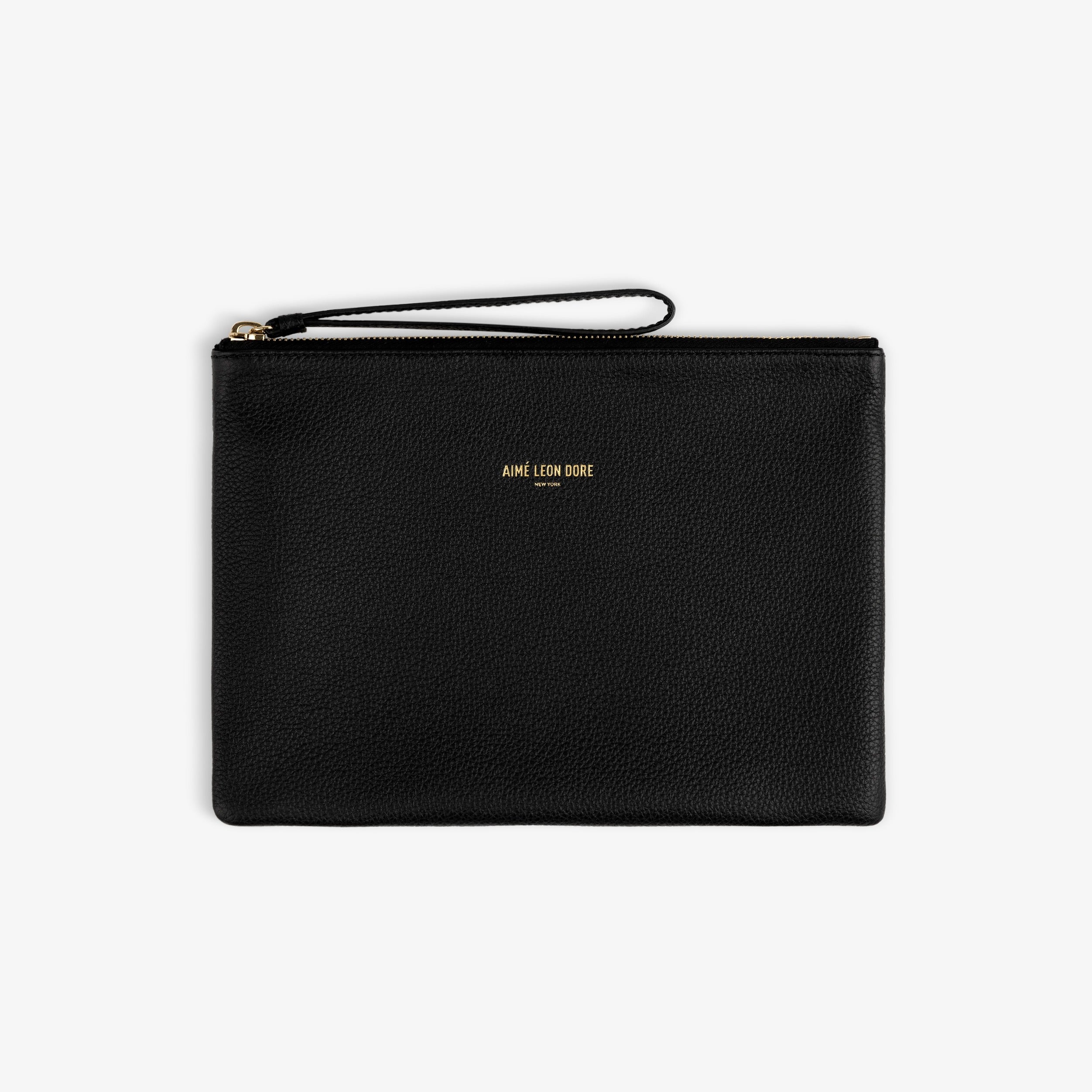 aim-leon-dore-small-leather-pouch-clutch-schwarz image 1