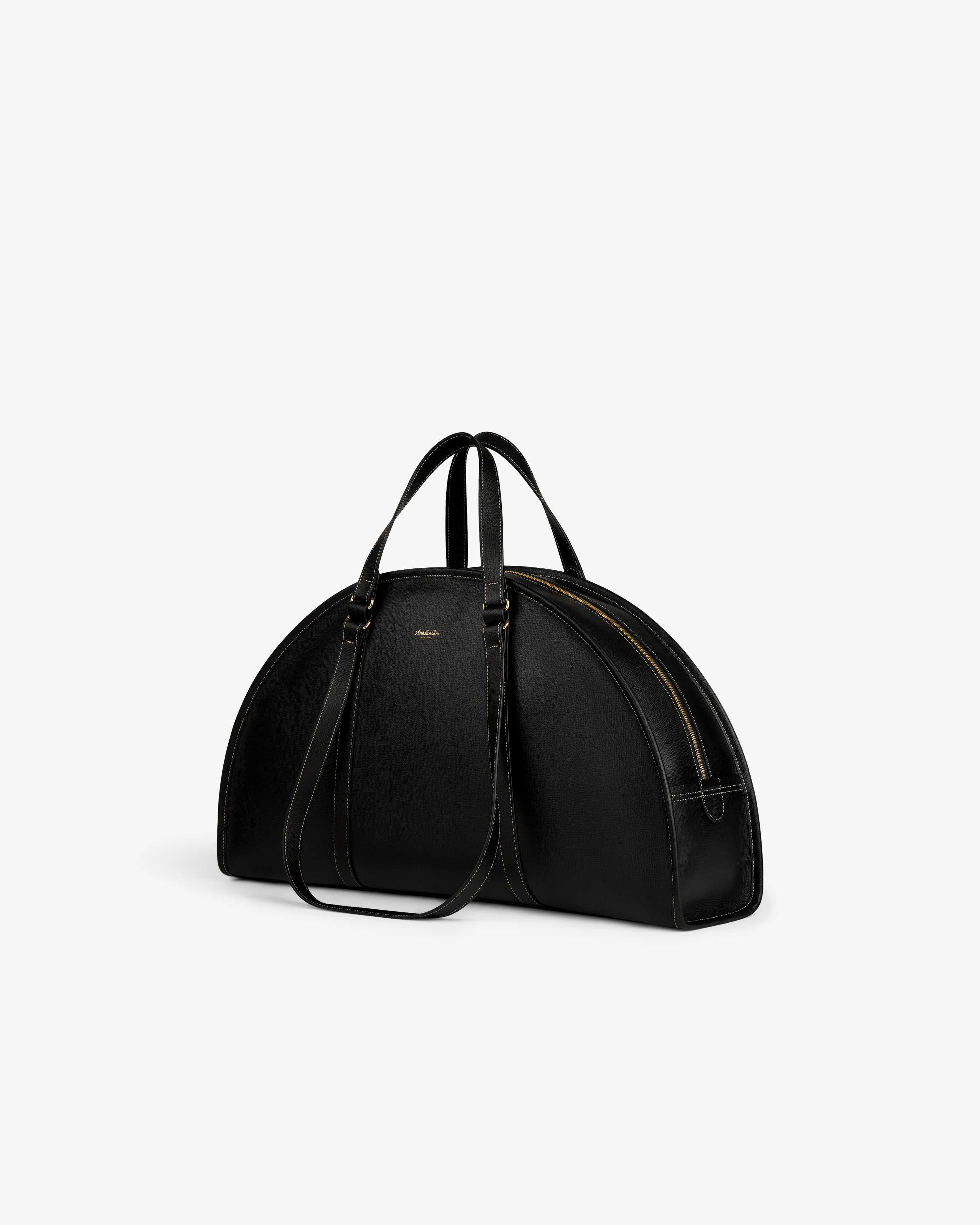 aim-leon-dore-full-grain-leather-weekender-reisetasche-schwarz image 3