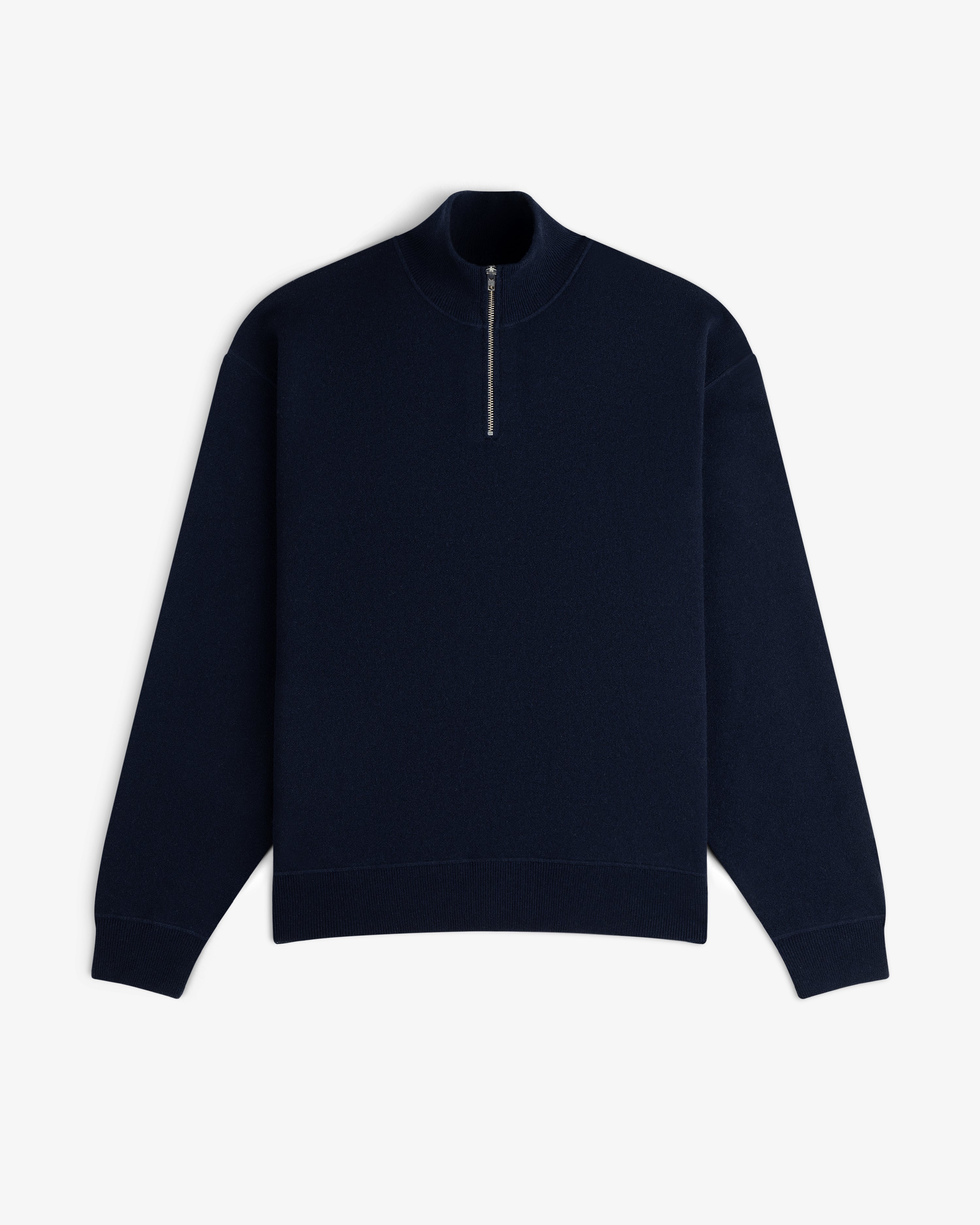 aim-leon-dore-quarter-zip-pavilion-cashmere-pullover-navy image 2