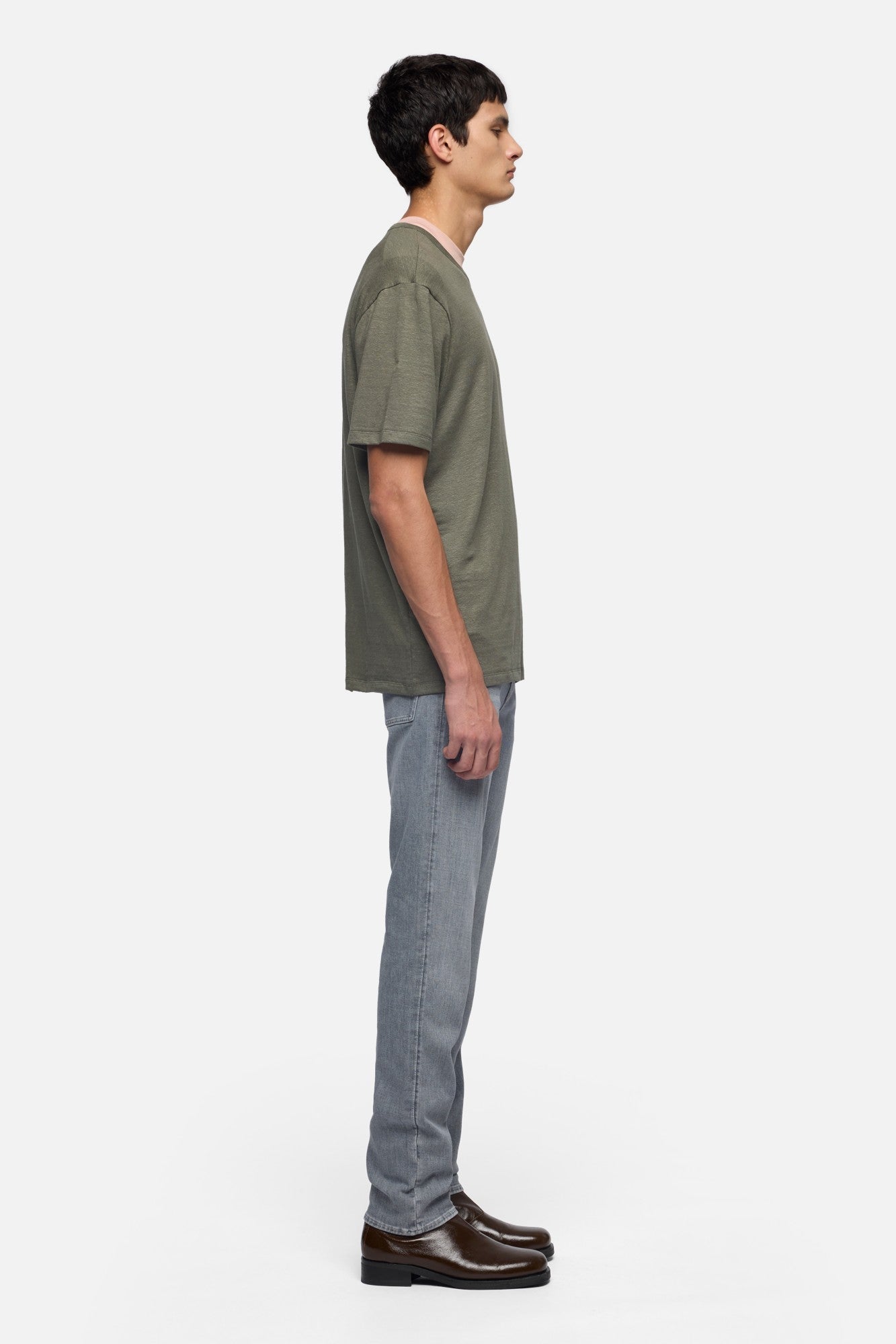 7-for-all-mankind-tee-t-shirt-linen-blend-army-herren image 6