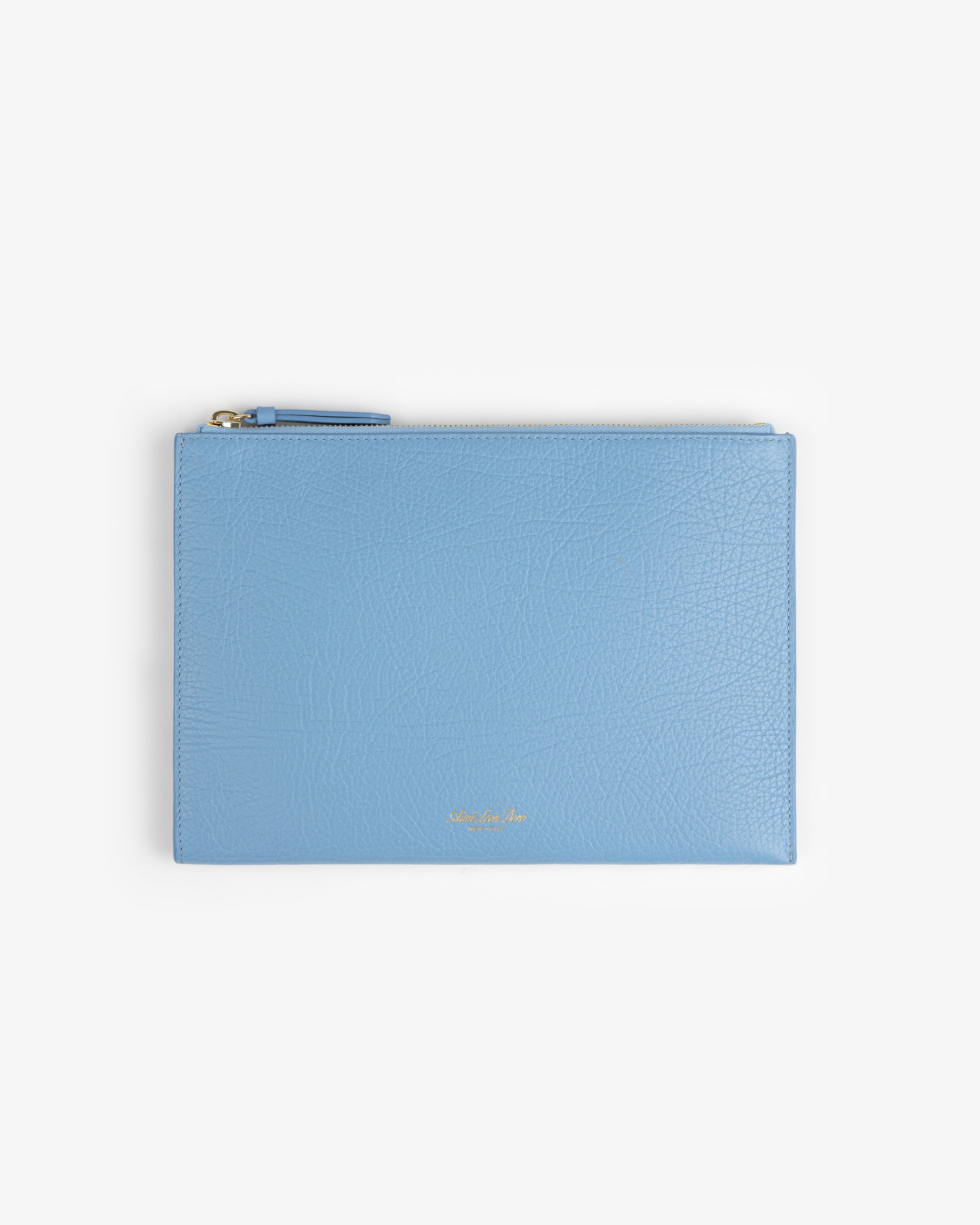 aim-leon-dore-small-tumbled-leather-pouch-blaue-kalbsleder-tasche image 2