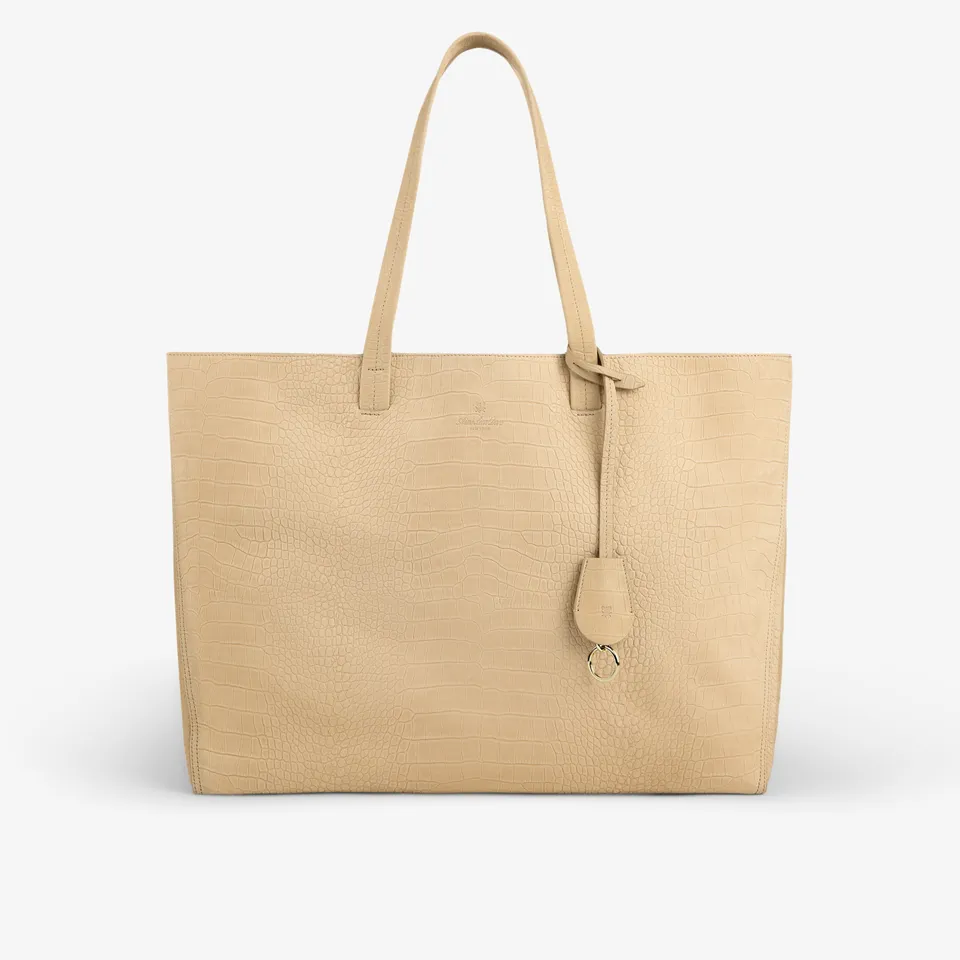 aim-leon-dore-croc-embossed-nubuck-tote-bag-tan-leder-tote-aus-italienischem-nub image 1