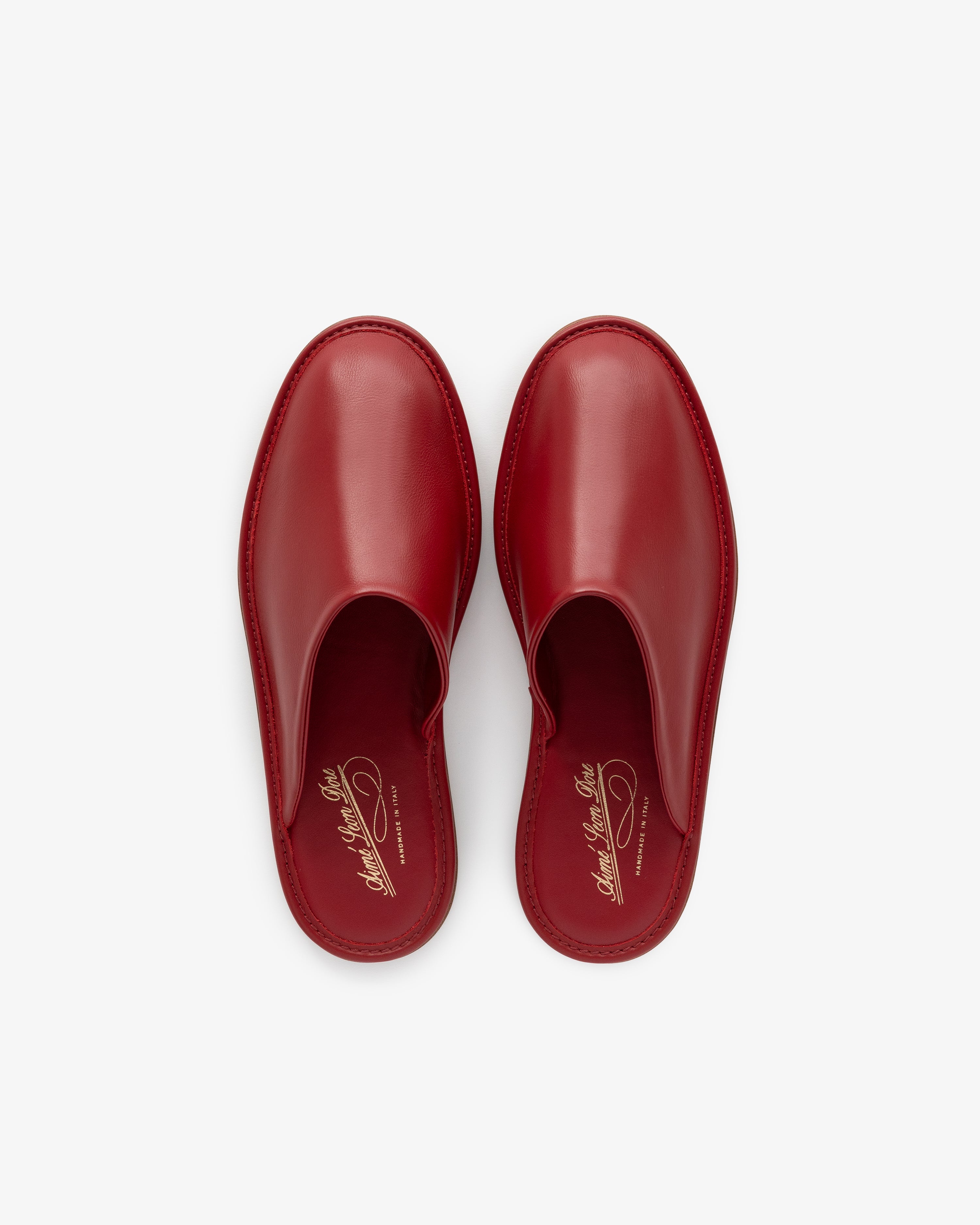 aim-leon-dore-leather-travel-slipper-rote-lederslipper-made-in-italy image 5