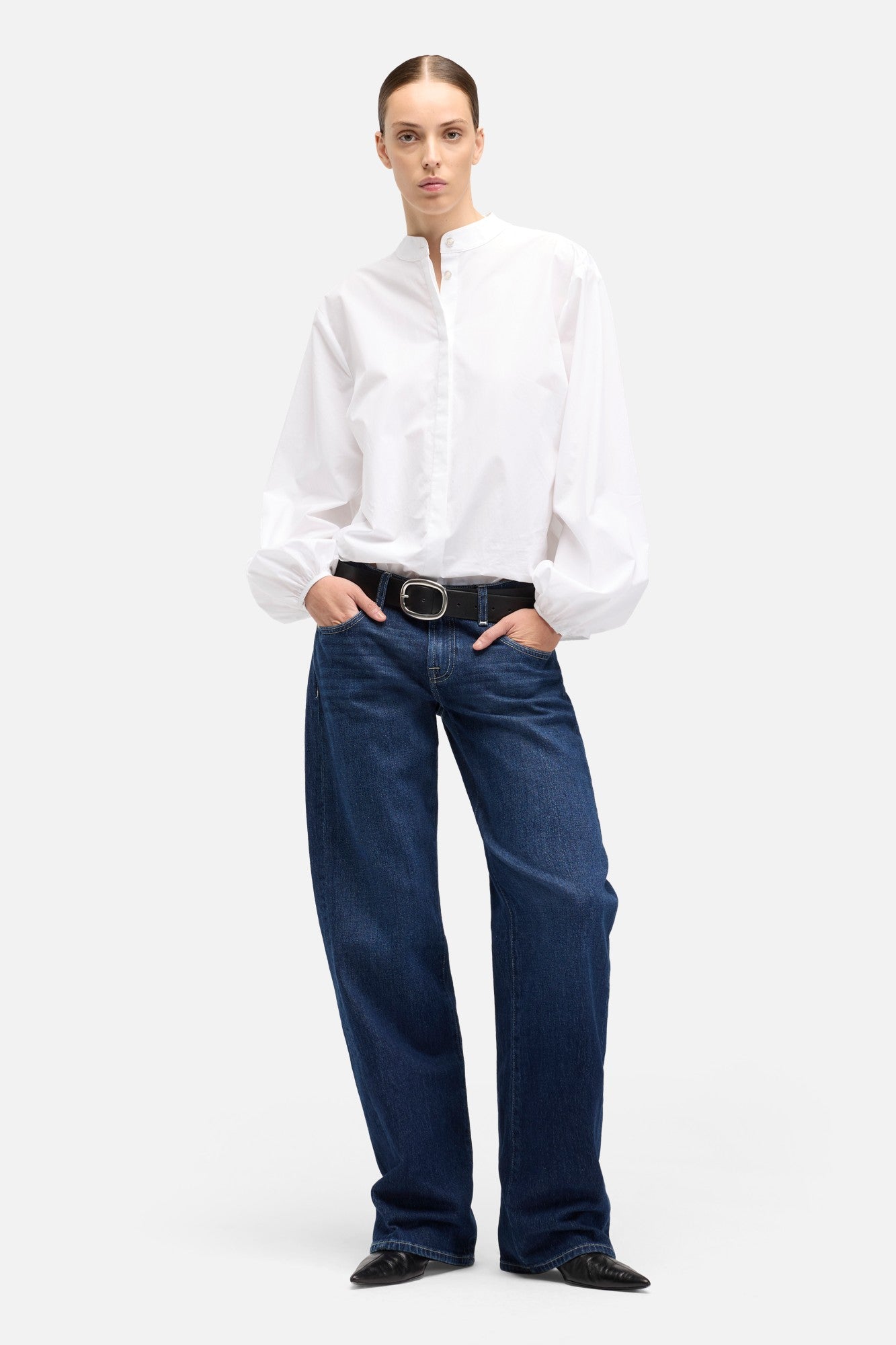 7-for-all-mankind-poplin-balloon-sleeve-hemd-wei image 2