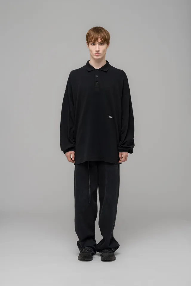 032c-speed-devil-langarm-polo-herren-washed-black-bio-baumwolle image 1