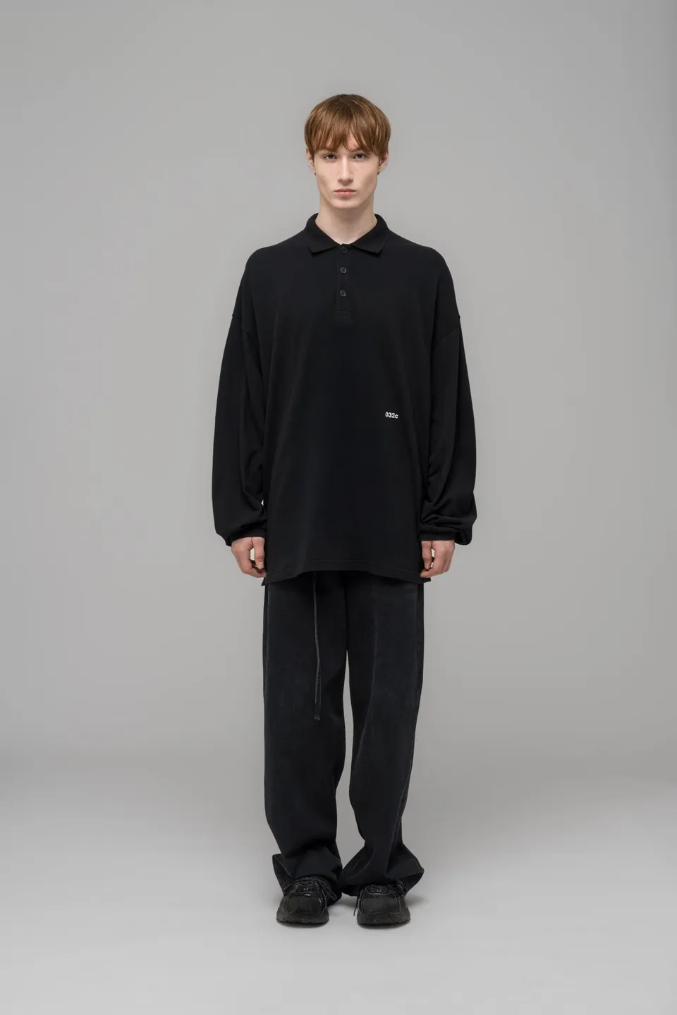 032c-speed-devil-langarm-polo-herren-washed-black-bio-baumwolle image 1