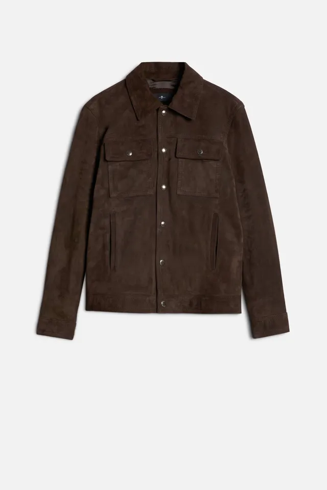 7-for-all-mankind-modern-trucker-jacket-italian-suede-espresso image 1