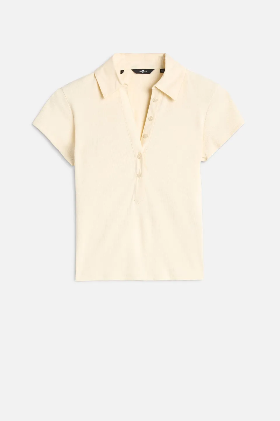 7-for-all-mankind-short-sleeve-ribbed-henley-polo-ivory-damen-top image 1