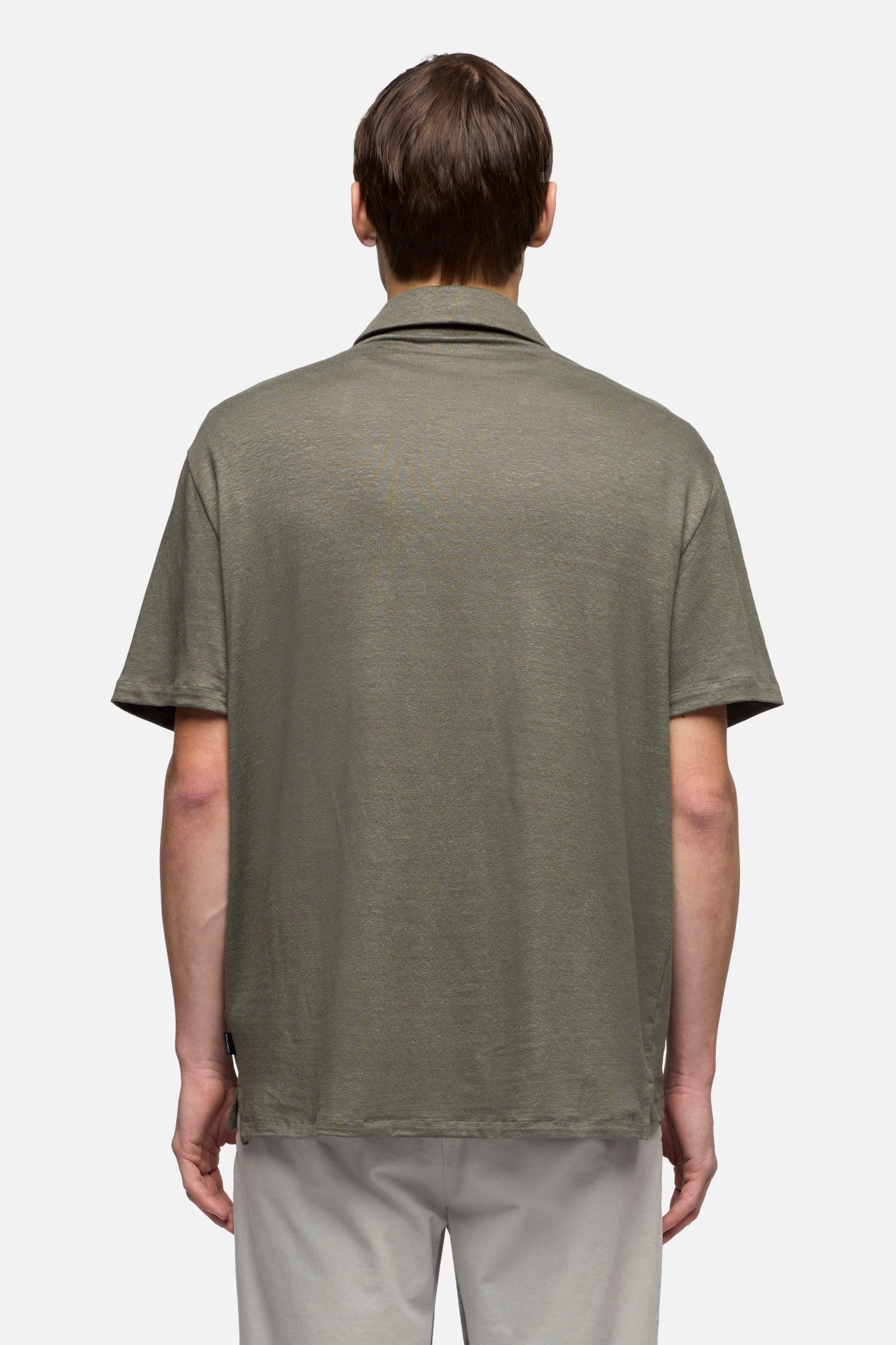 7-for-all-mankind-polo-aus-leinenmix-in-army image 5