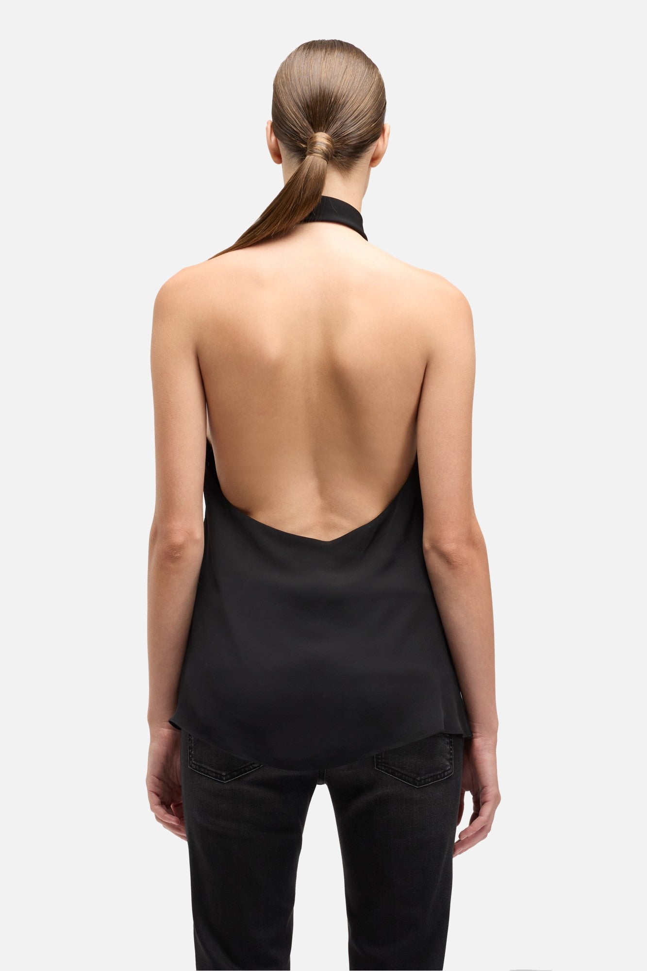 7-for-all-mankind-silk-halter-top-in-black image 5