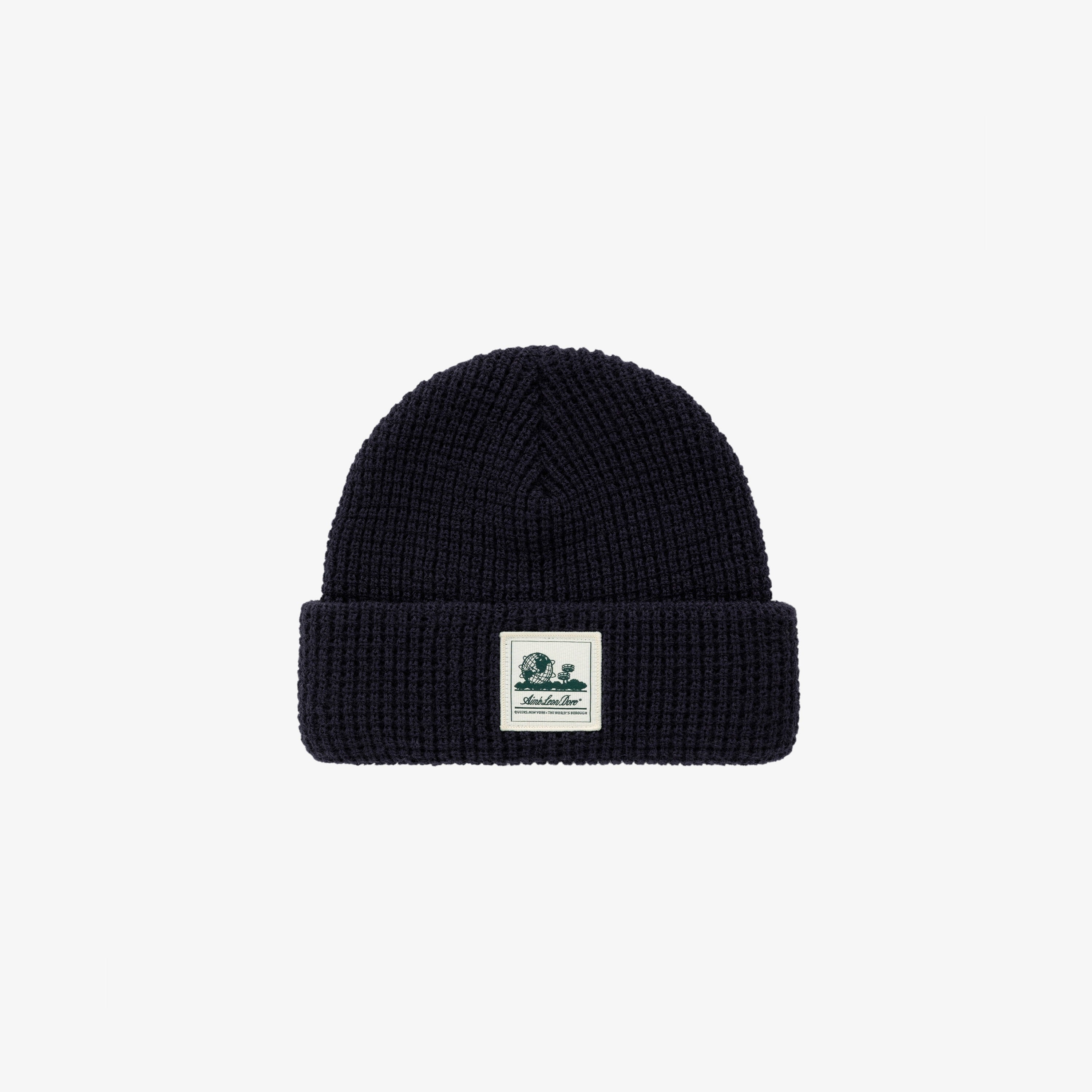 aim-leon-dore-waffle-knit-beanie-navy image 1