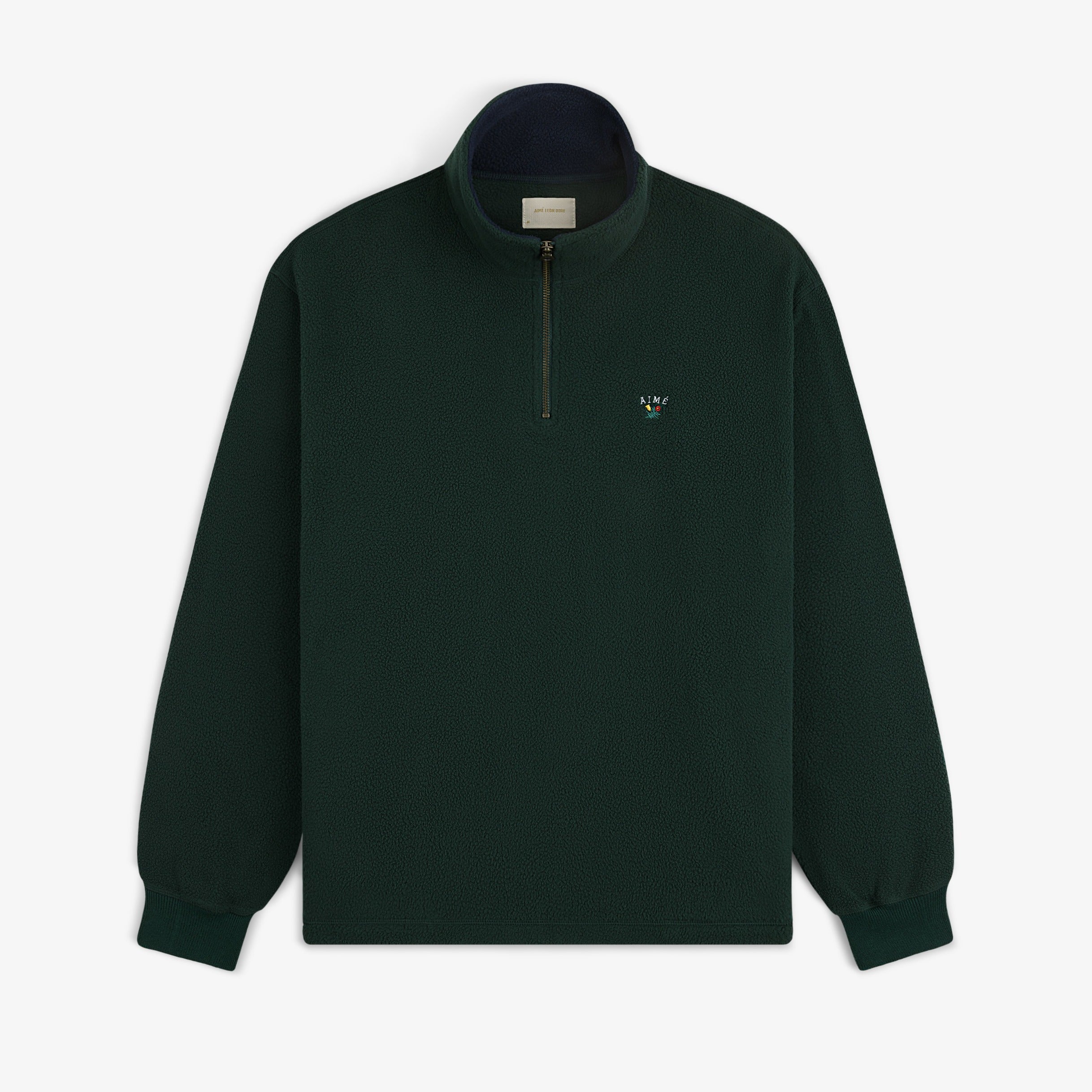 aim-leon-dore-crest-quarter-zip-fleece-pullover-gr-n-regular-fit image 1