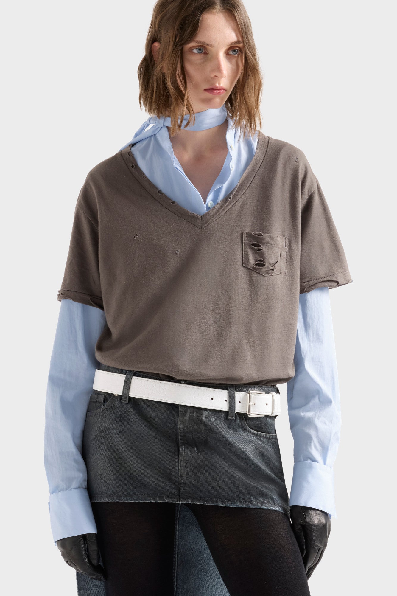 7-for-all-mankind-v-neck-pocket-tee-jersey-army-unisex image 3