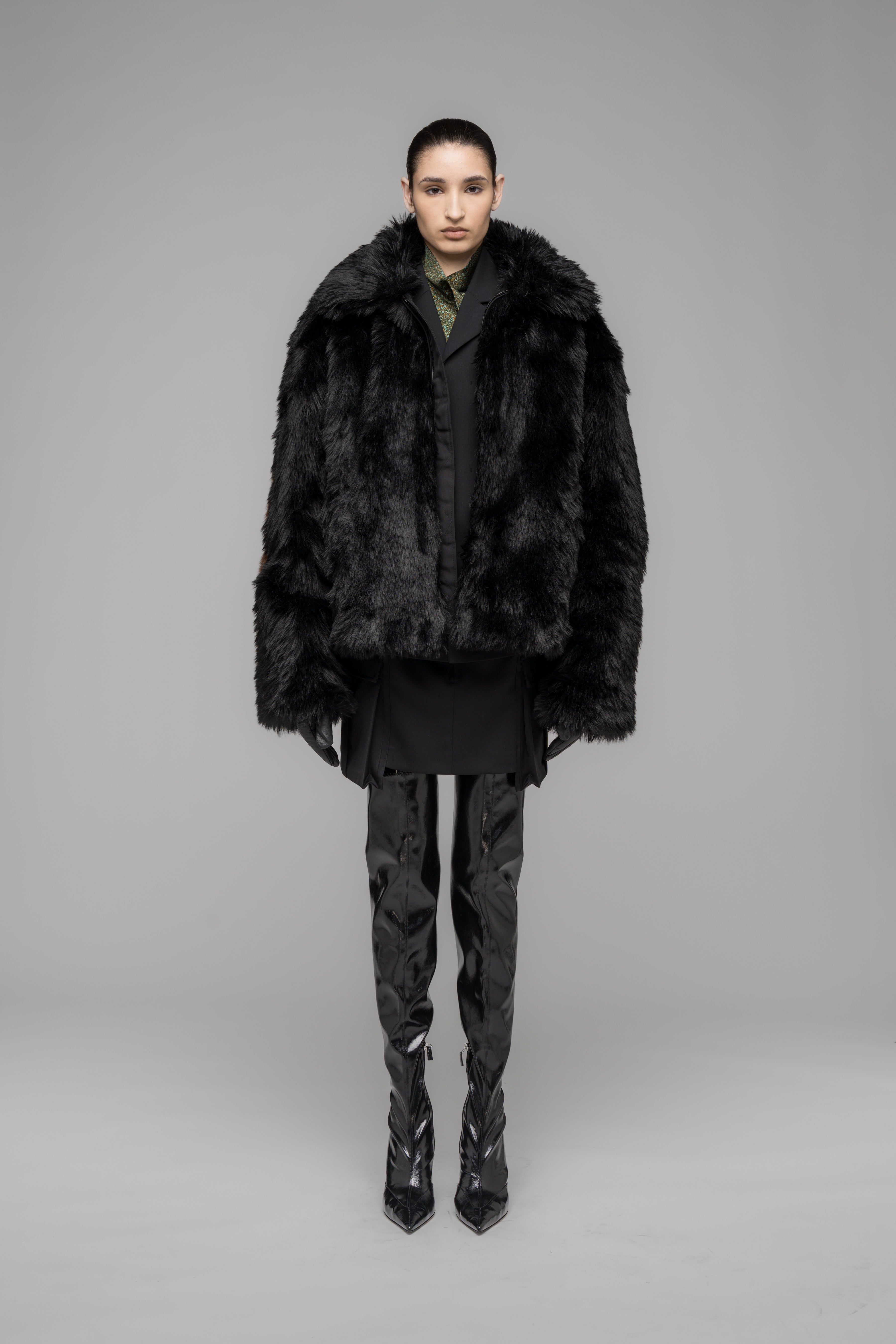 032c-muddy-faux-fur-blouson-oversize-kunstfell-jacke image 1