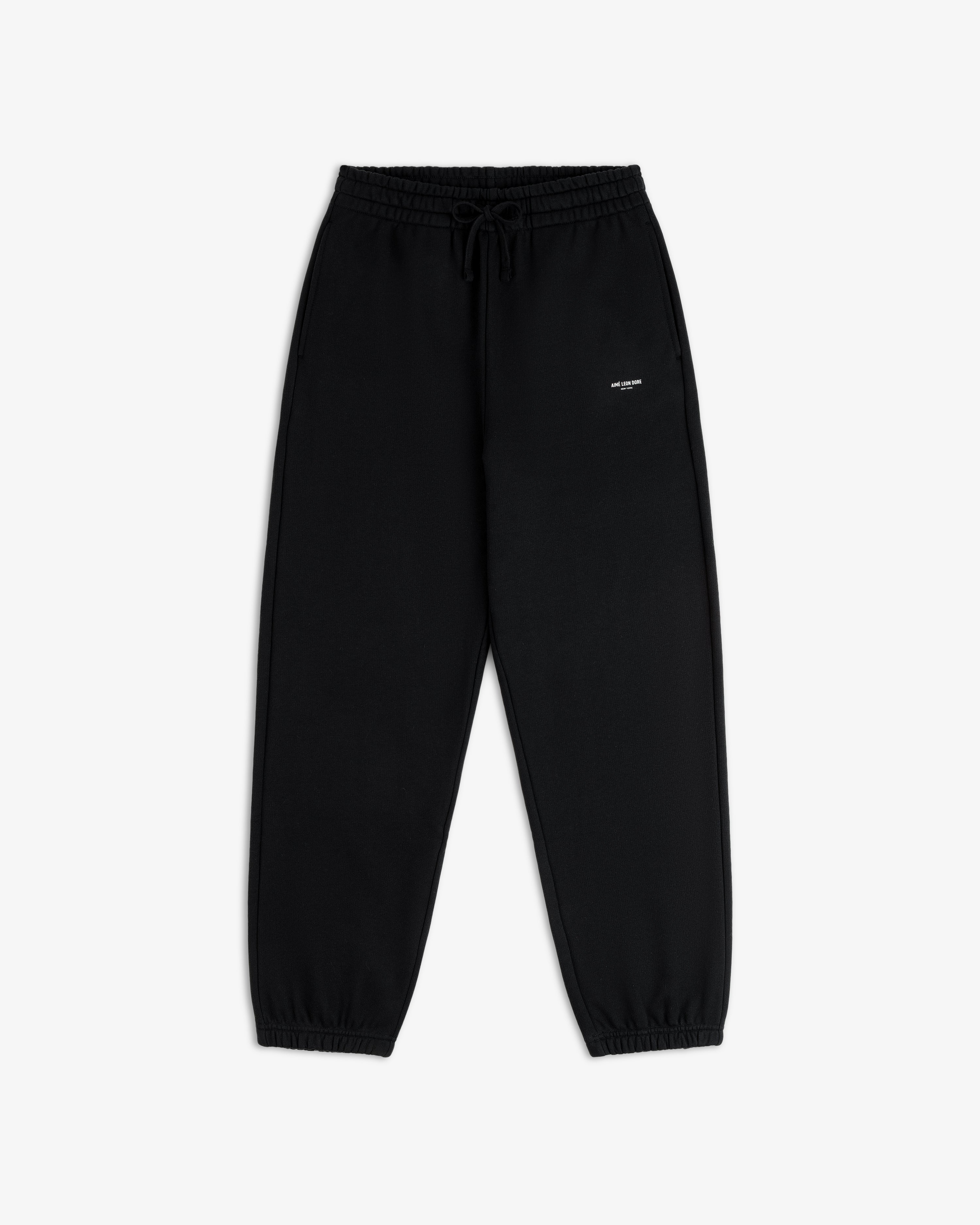 aim-leon-dore-micro-logo-sweatpants-schwarz-heavy-fleece image 2