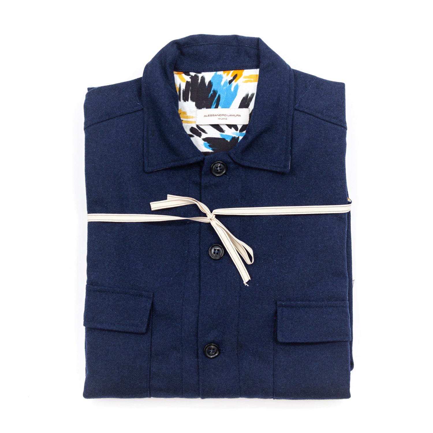 alessandro-lamura-giacca-camicia-herren-overshirt-blau-wolle-mix image 2