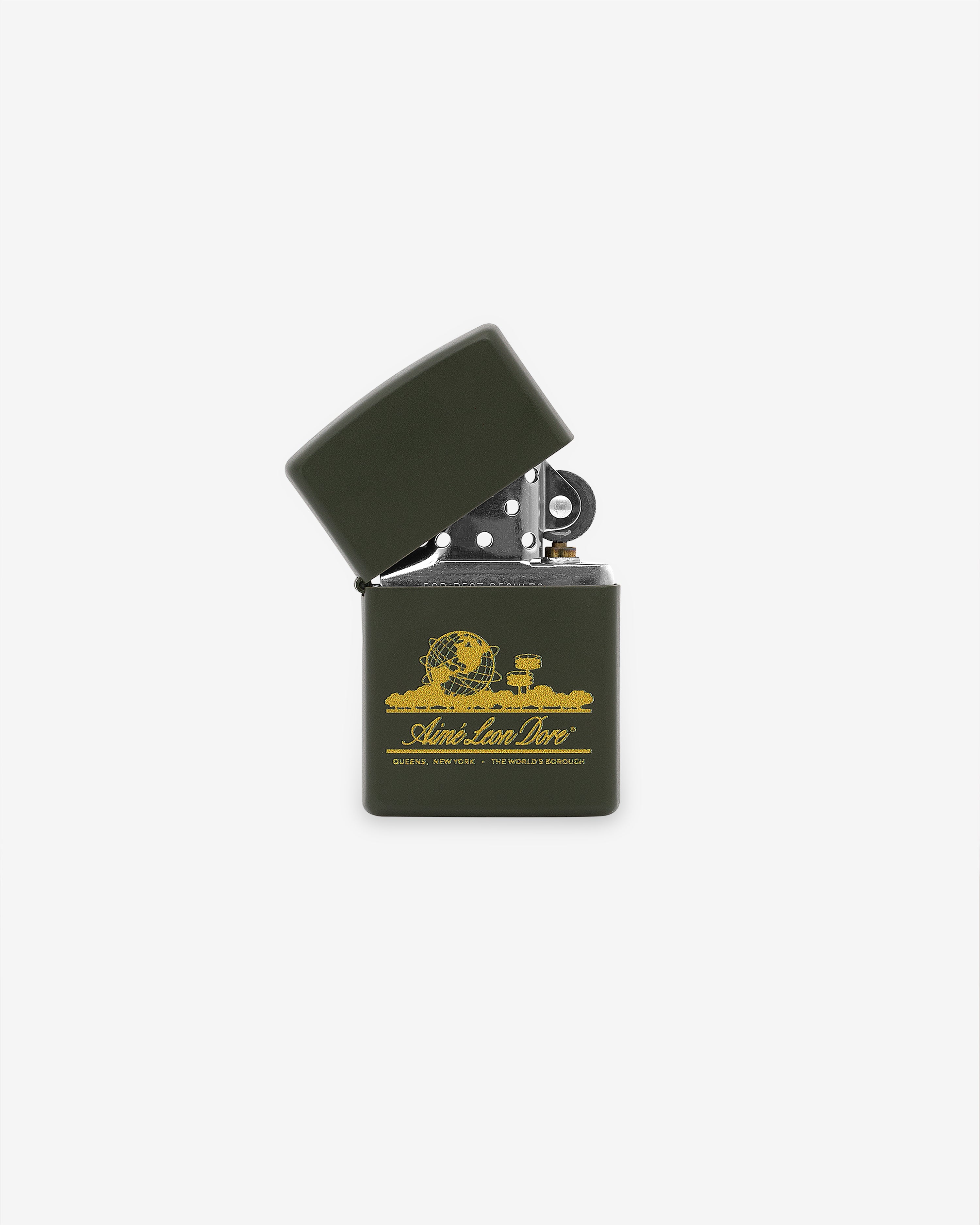 aim-leon-dore-unisphere-zippo-feuerzeug-gr-n-gold image 3
