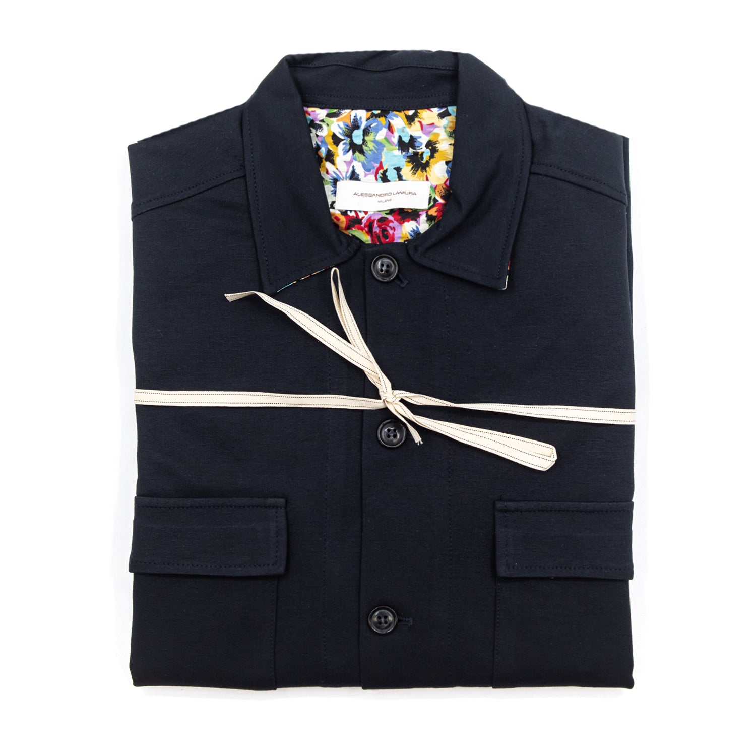 alessandro-lamura-herren-overshirt-giacca-camicia-blu-notte-floral image 2
