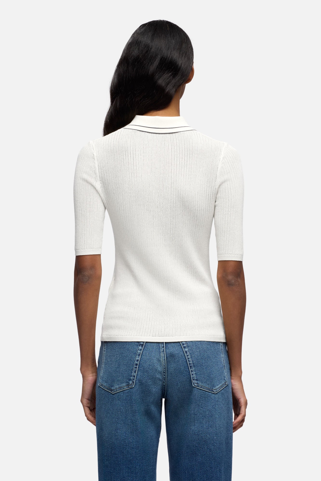 7-for-all-mankind-piped-collar-polo-damen-shirt-wei image 5