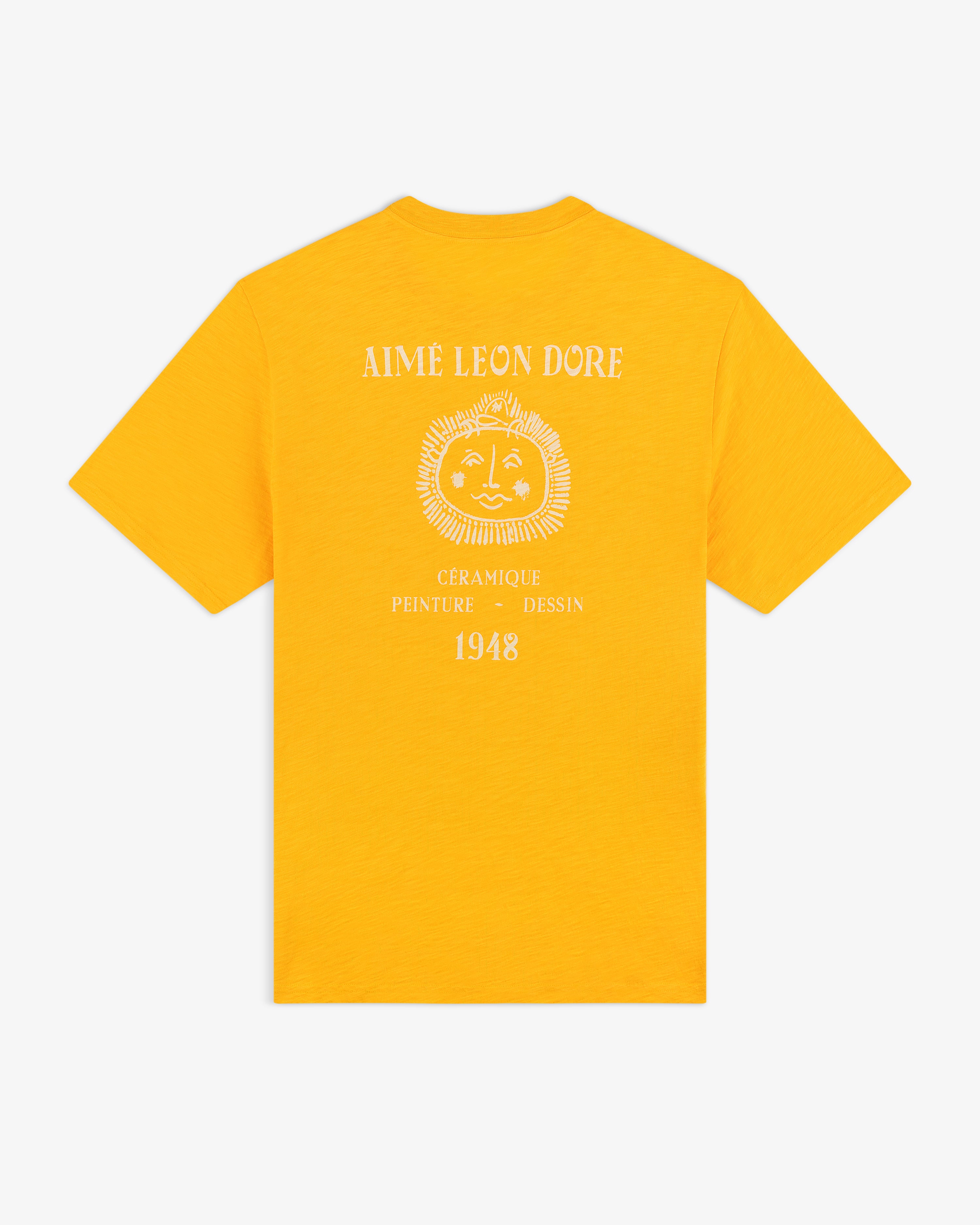 aim-leon-dore-artiste-pocket-t-shirt-gelb-regular-fit image 2