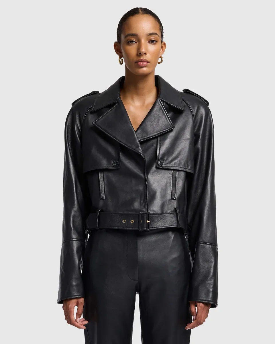 7-for-all-mankind-crop-bikerjacke-lederjacke-in-schwarz image 1