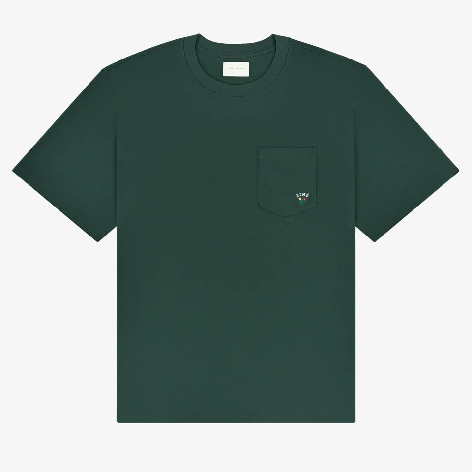aim-leon-dore-crest-pocket-tee-gr-n-regular-fit image 1