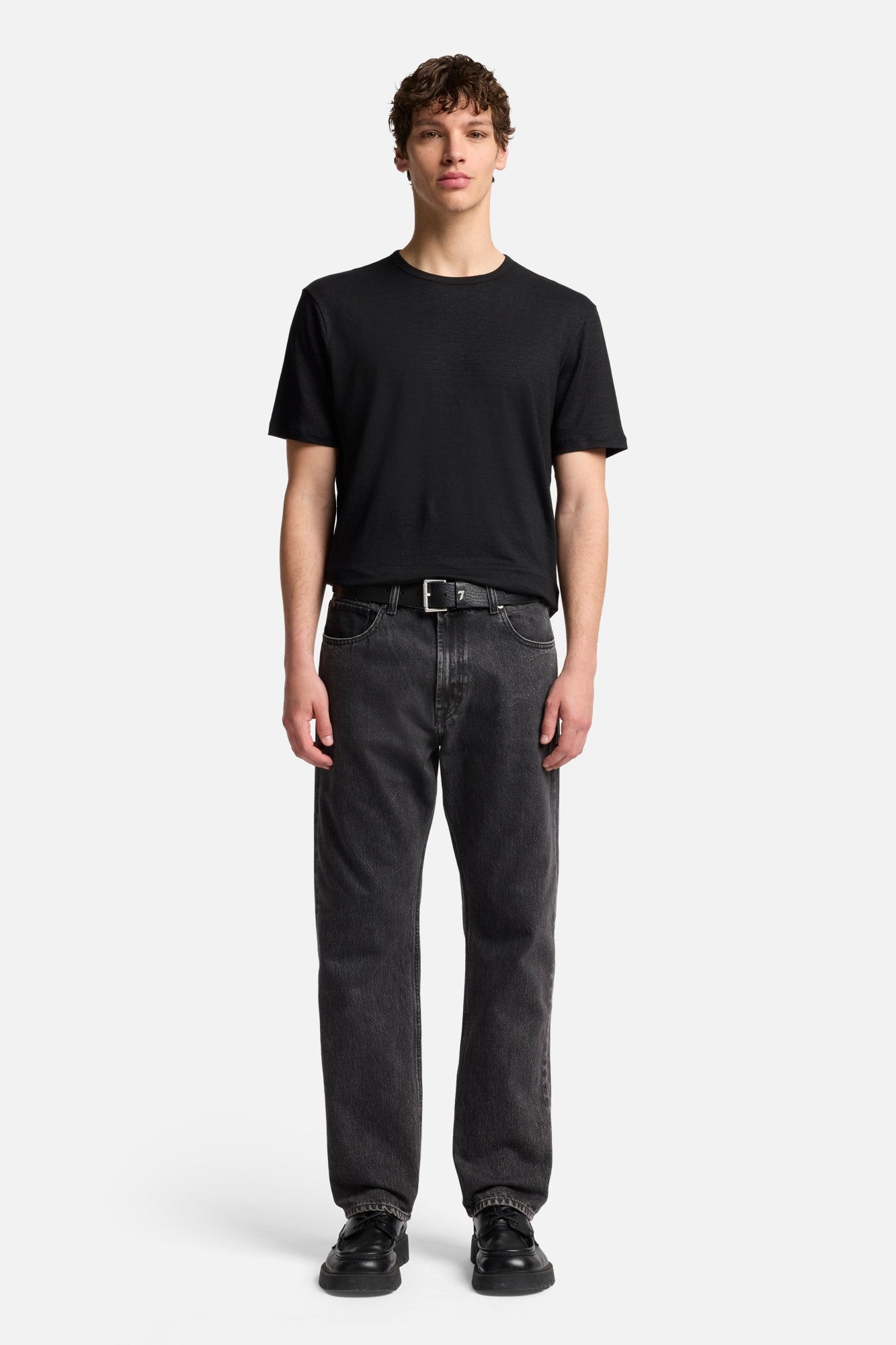 7-for-all-mankind-linen-tee-black-herren-t-shirt image 2