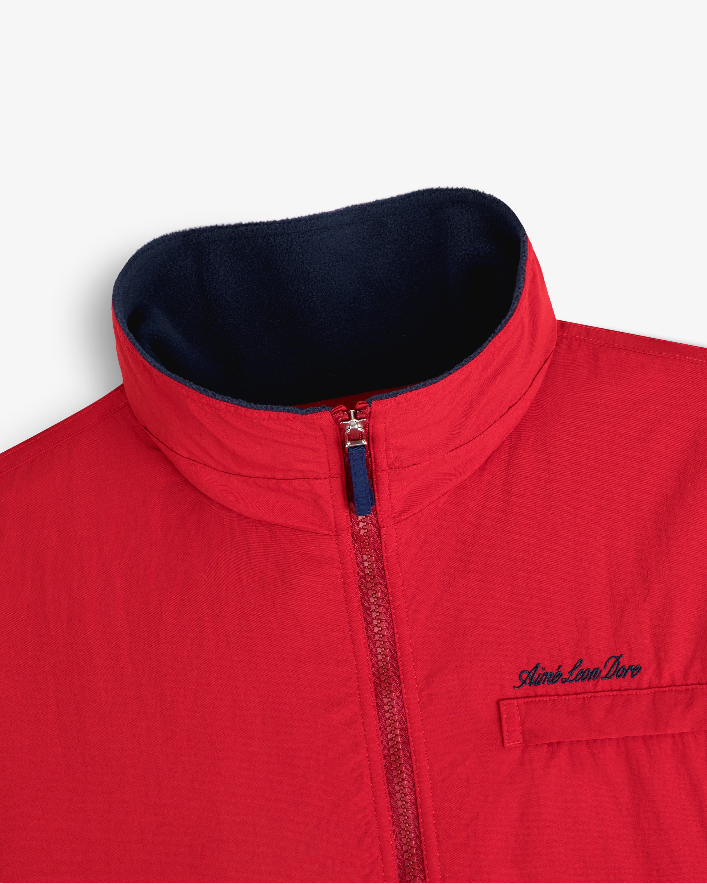 aim-leon-dore-fleece-lined-sport-windbreaker-jacke-rot image 4