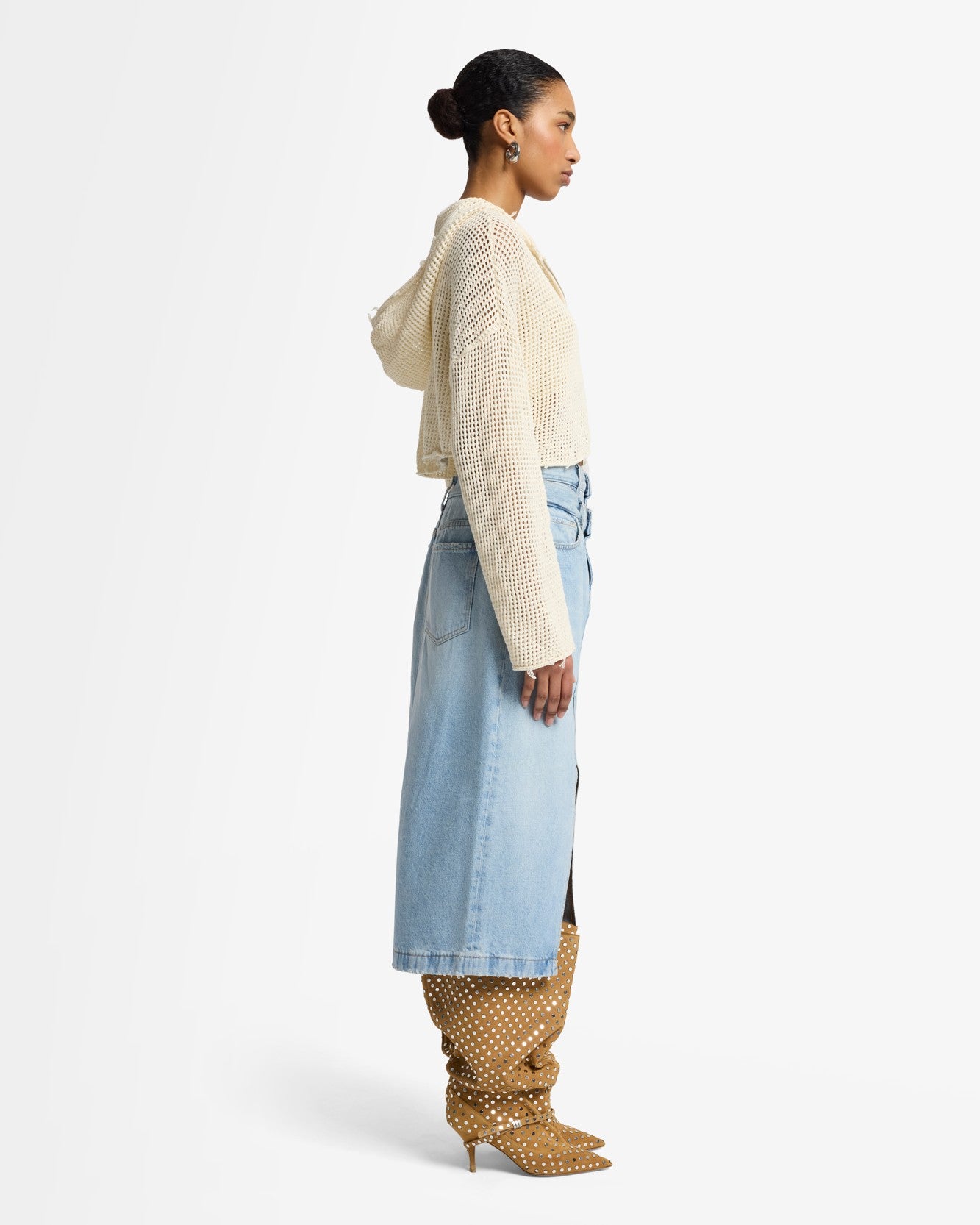 7-for-all-mankind-double-waist-skirt-bleach-denim-rock-damen image 4