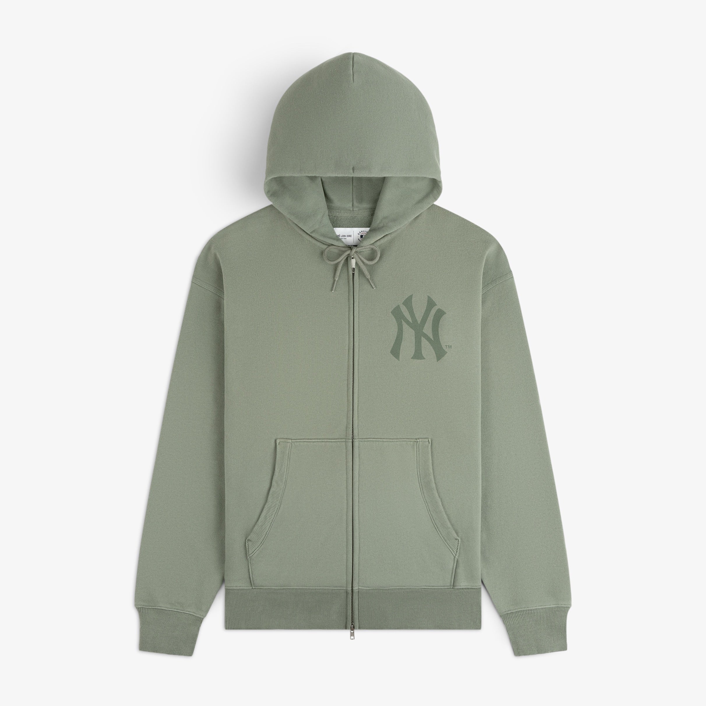 aim-leon-dore-yankees-washed-full-zip-hoodie-sweatjacke-gr-n image 1