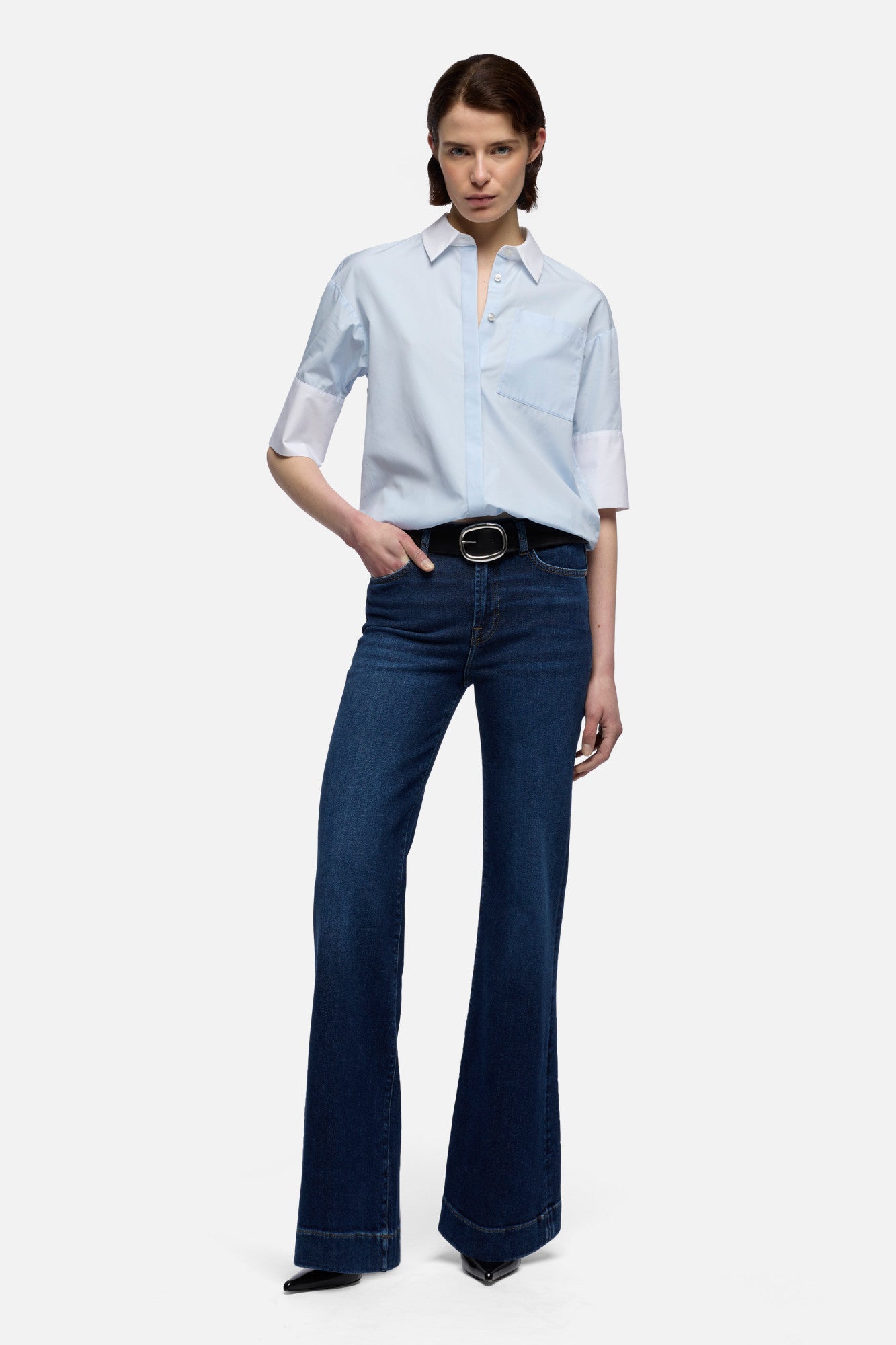 7-for-all-mankind-short-sleeve-poplin-hemd-sky-blue image 2
