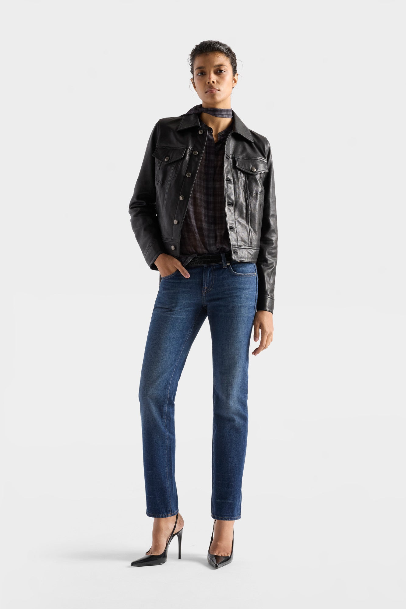 7-for-all-mankind-adi-trucker-jacket-leder-schwarz image 2