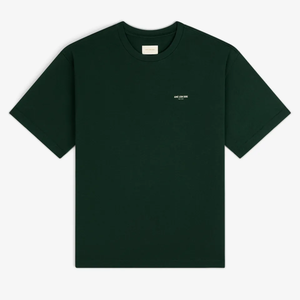 aim-leon-dore-micro-logo-tee-t-shirt-gr-n-boxy-fit image 1