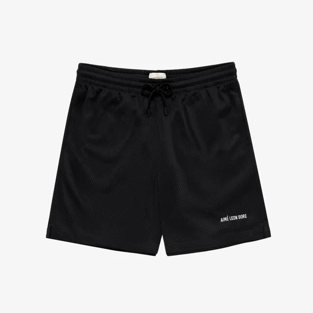 aim-leon-dore-logo-gym-short-mesh-shorts-schwarz image 1