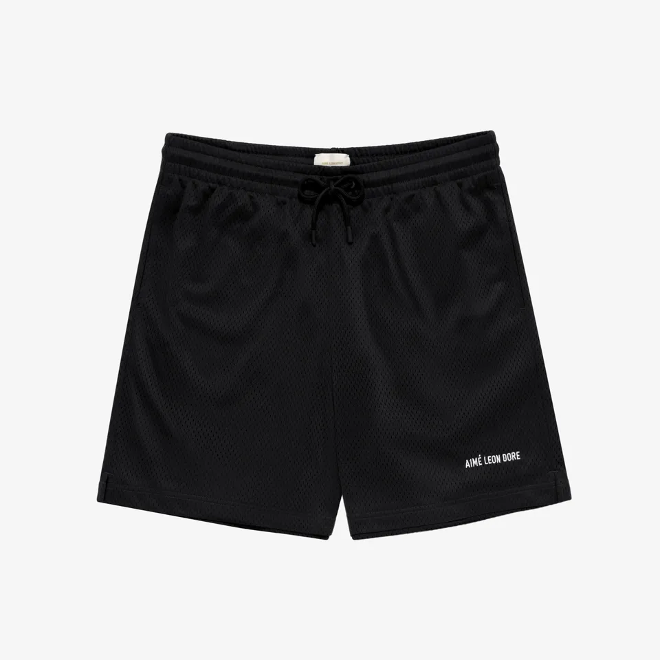 aim-leon-dore-logo-gym-short-mesh-shorts-schwarz image 1