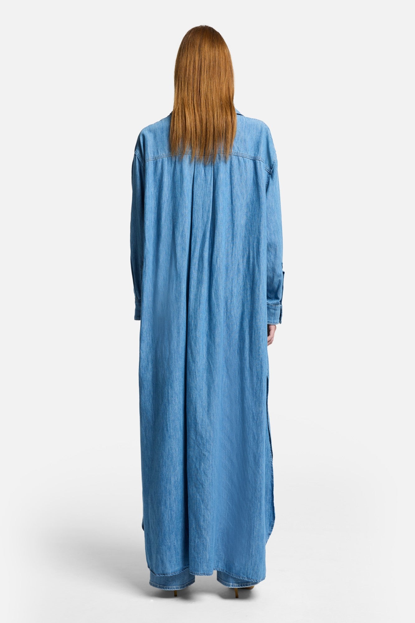 7-for-all-mankind-indigo-linen-maxi-shirtkleid-damen-icy image 5