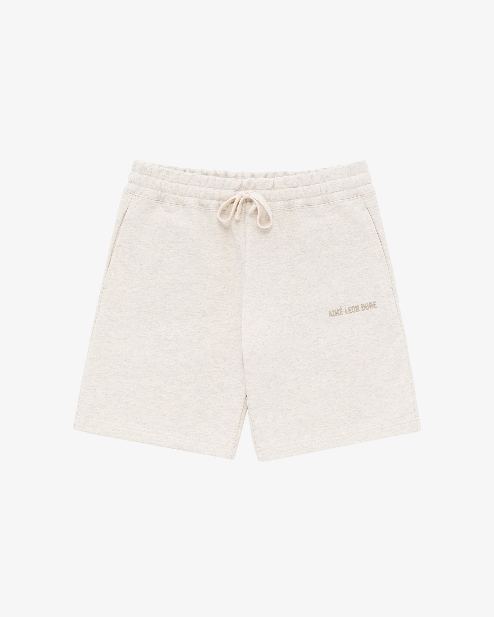 aim-leon-dore-tonal-logo-sweatshorts-oatmeal image 2