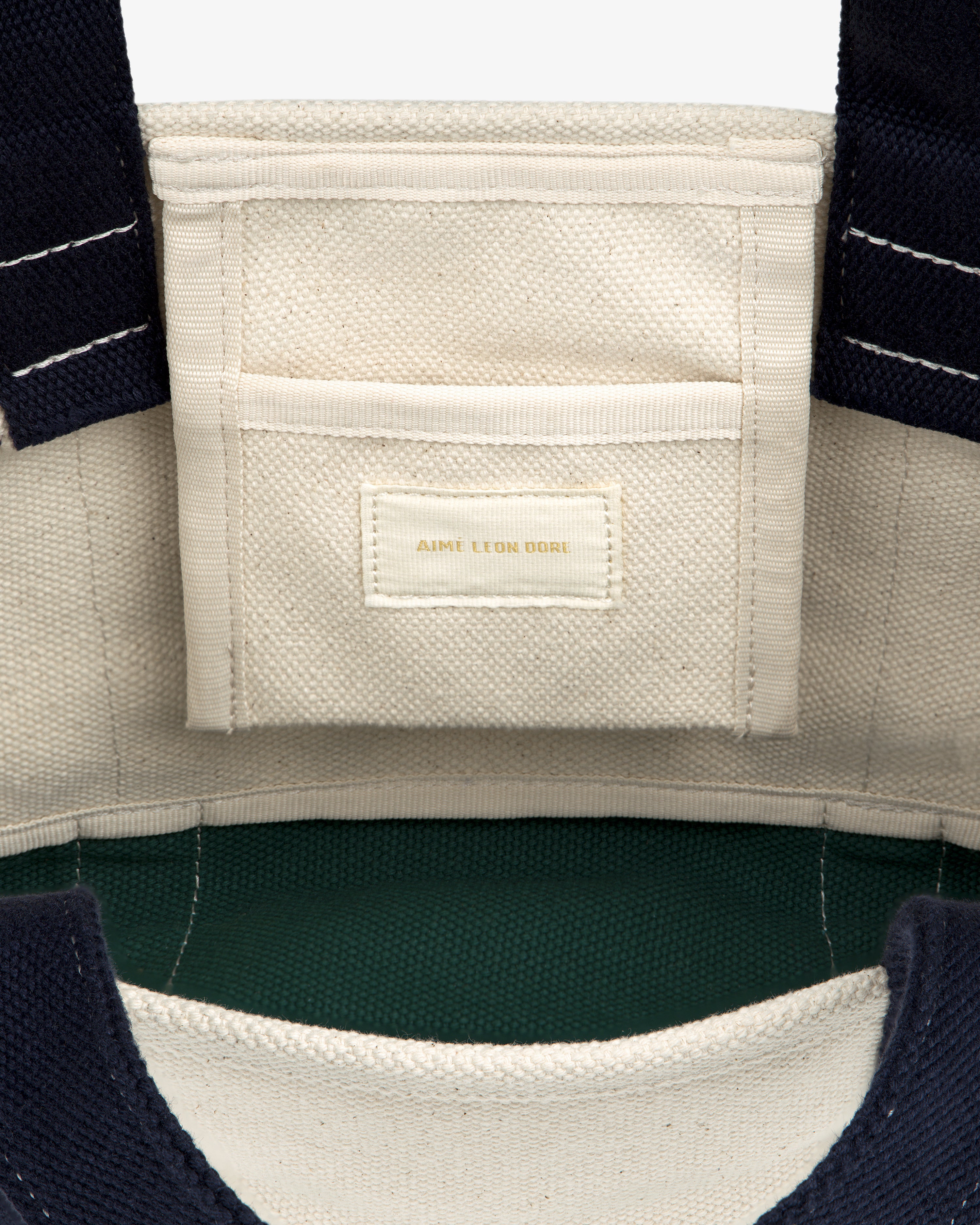 aim-leon-dore-mini-crest-contrast-tote-bag-cream image 5