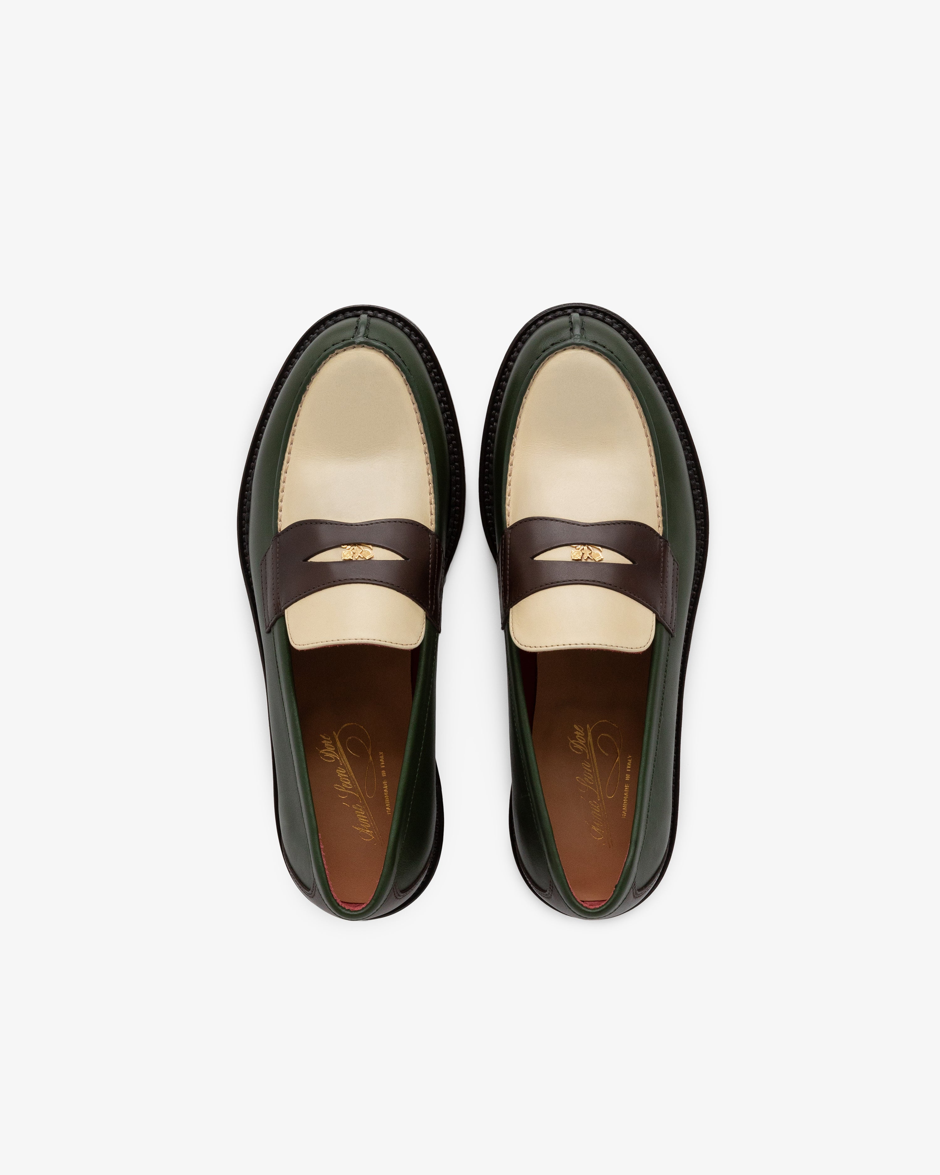 aim-leon-dore-queens-crest-loafer-gr-n-vollleder image 4