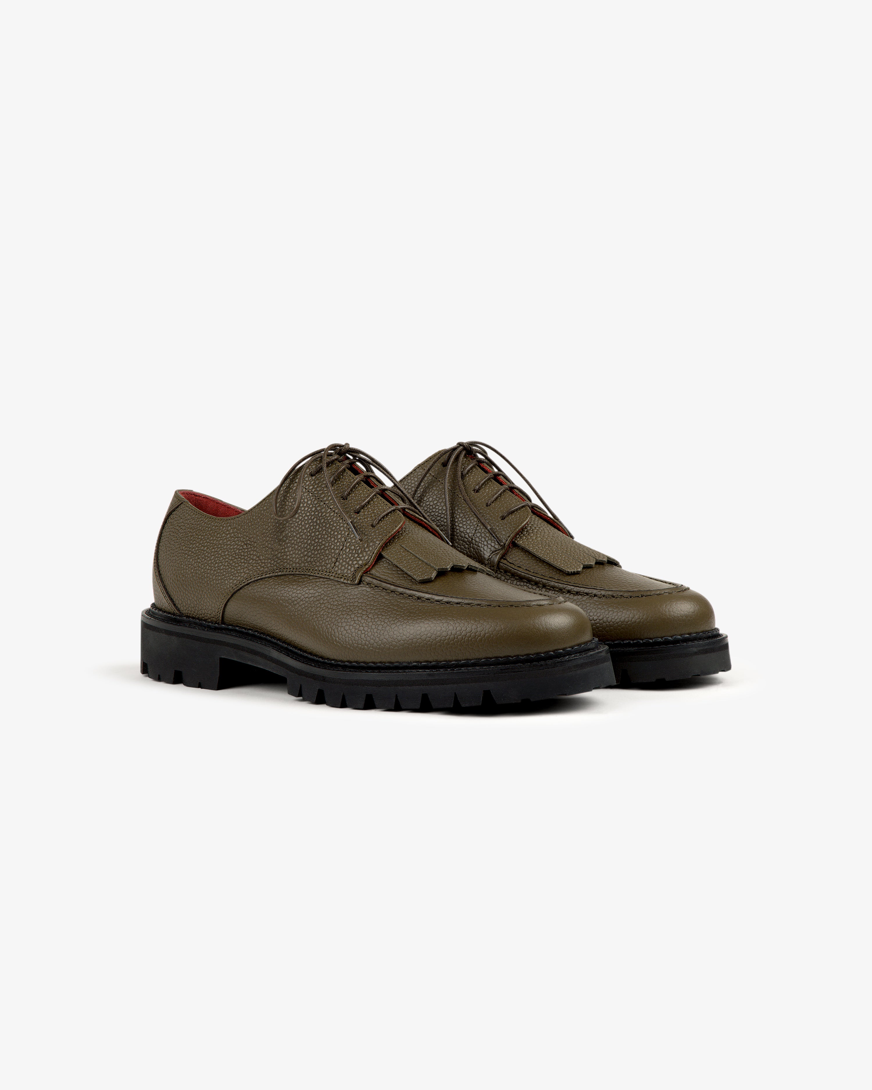 aim-leon-dore-leather-lug-sole-derby-olive-unisex image 2