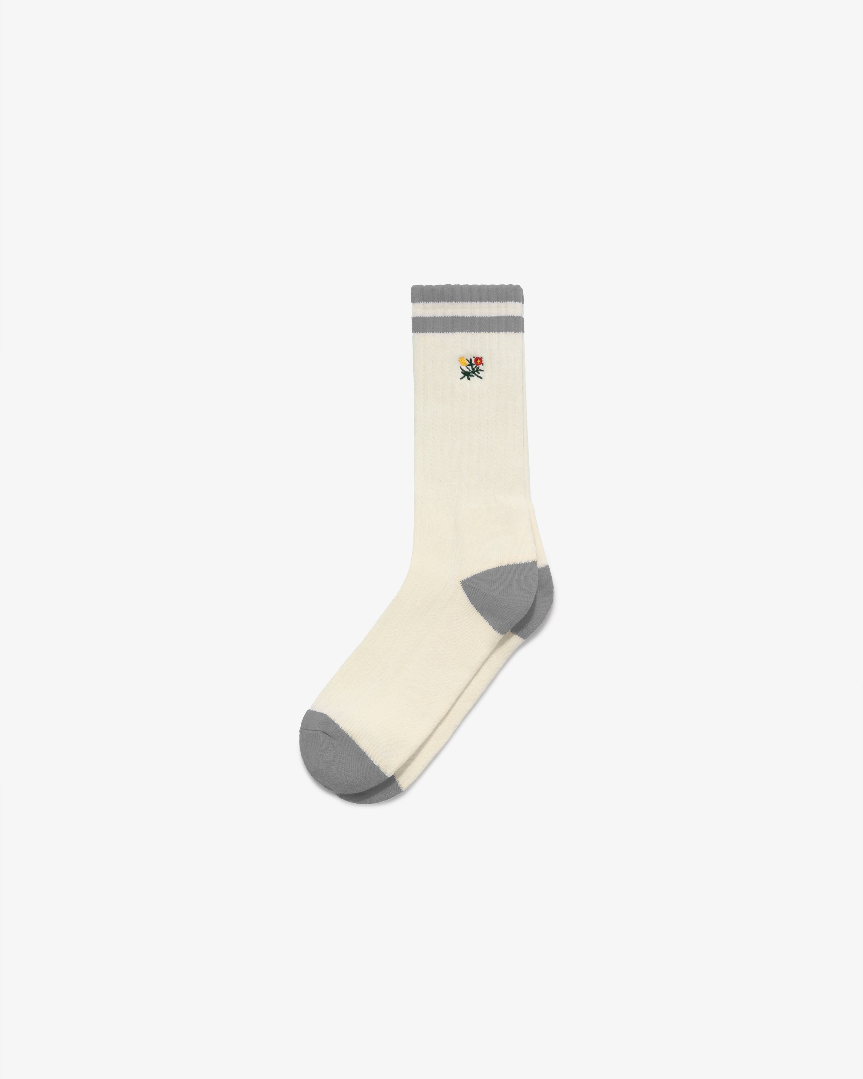 aim-leon-dore-striped-crest-sock-creme-grau image 2