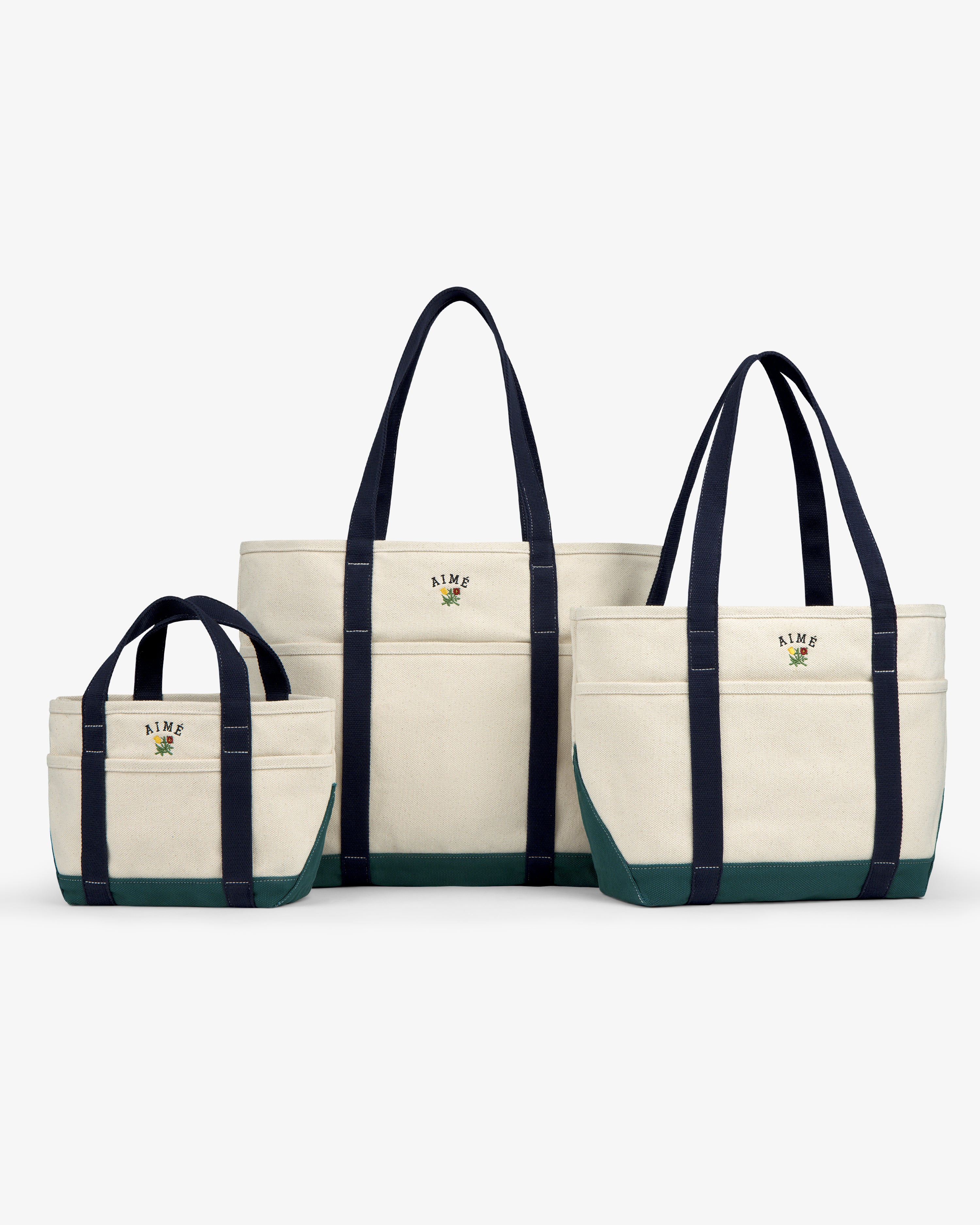 aim-leon-dore-mini-crest-contrast-tote-bag-cream image 3